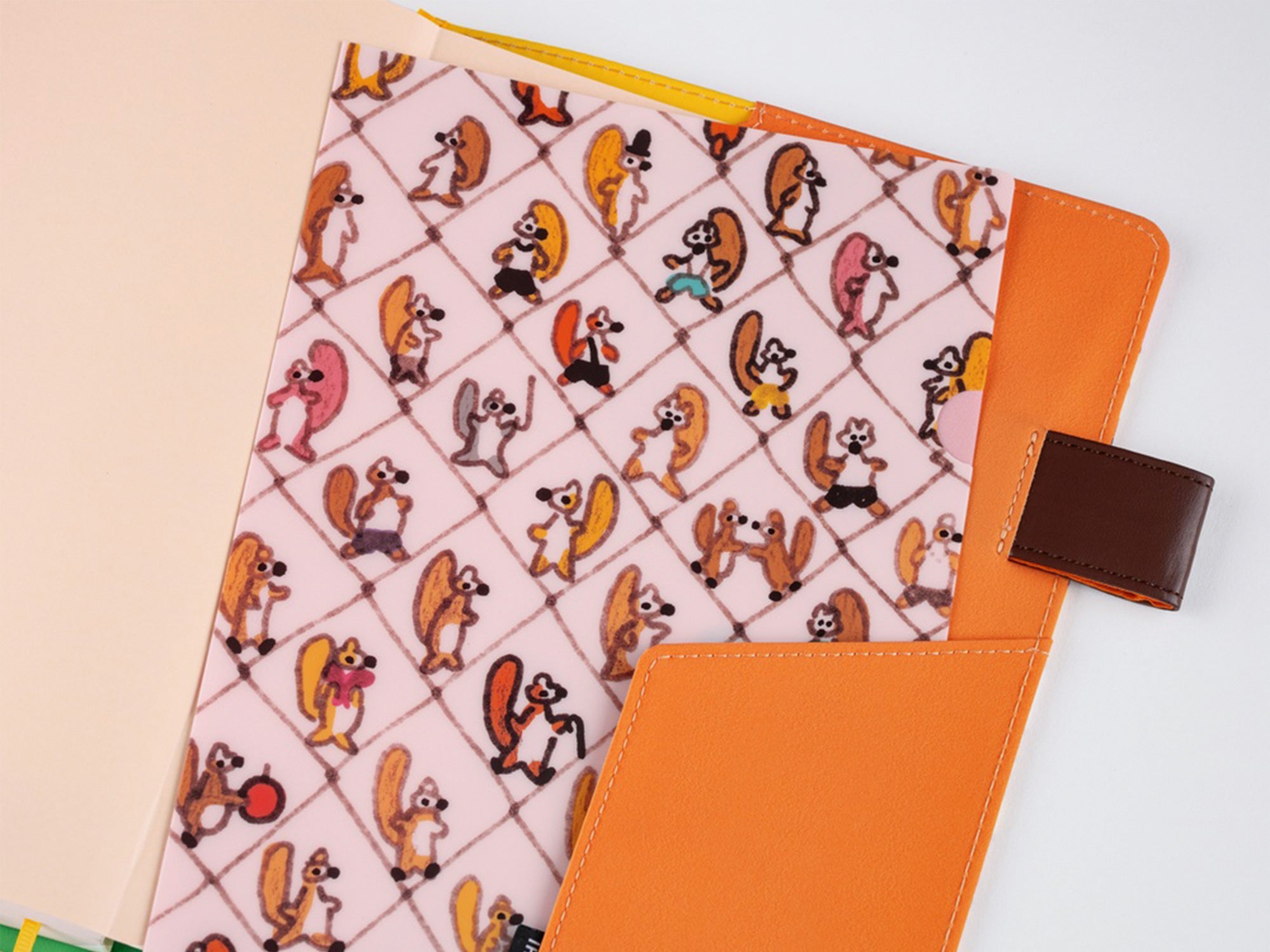 100%ORANGE Hobonichi Folder Set of 2 for A5 Size - Squirrel Squadron