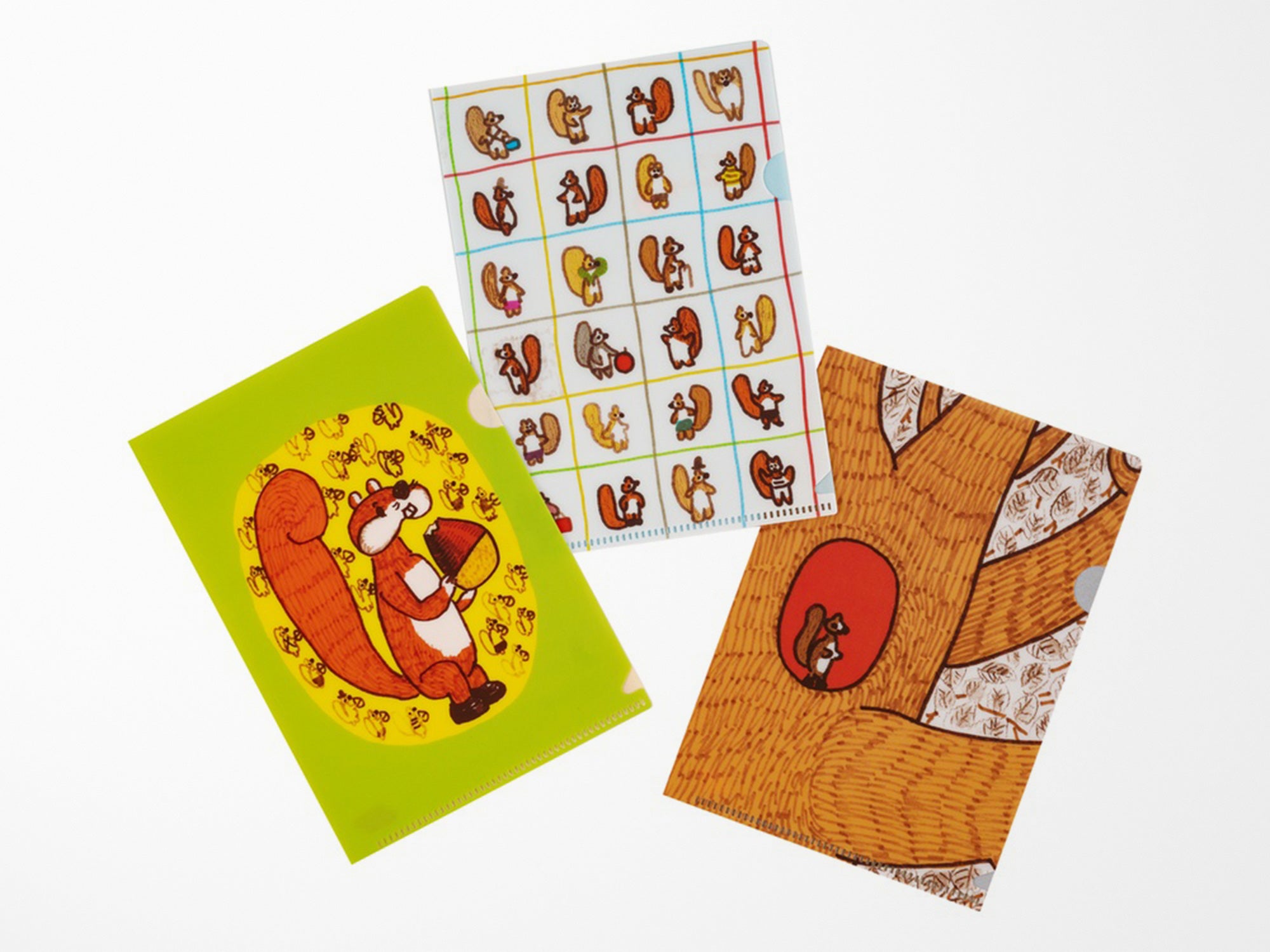 100%ORANGE Hobonichi Folder Set of 3 for A6 Size - Squirrel's Moving Day