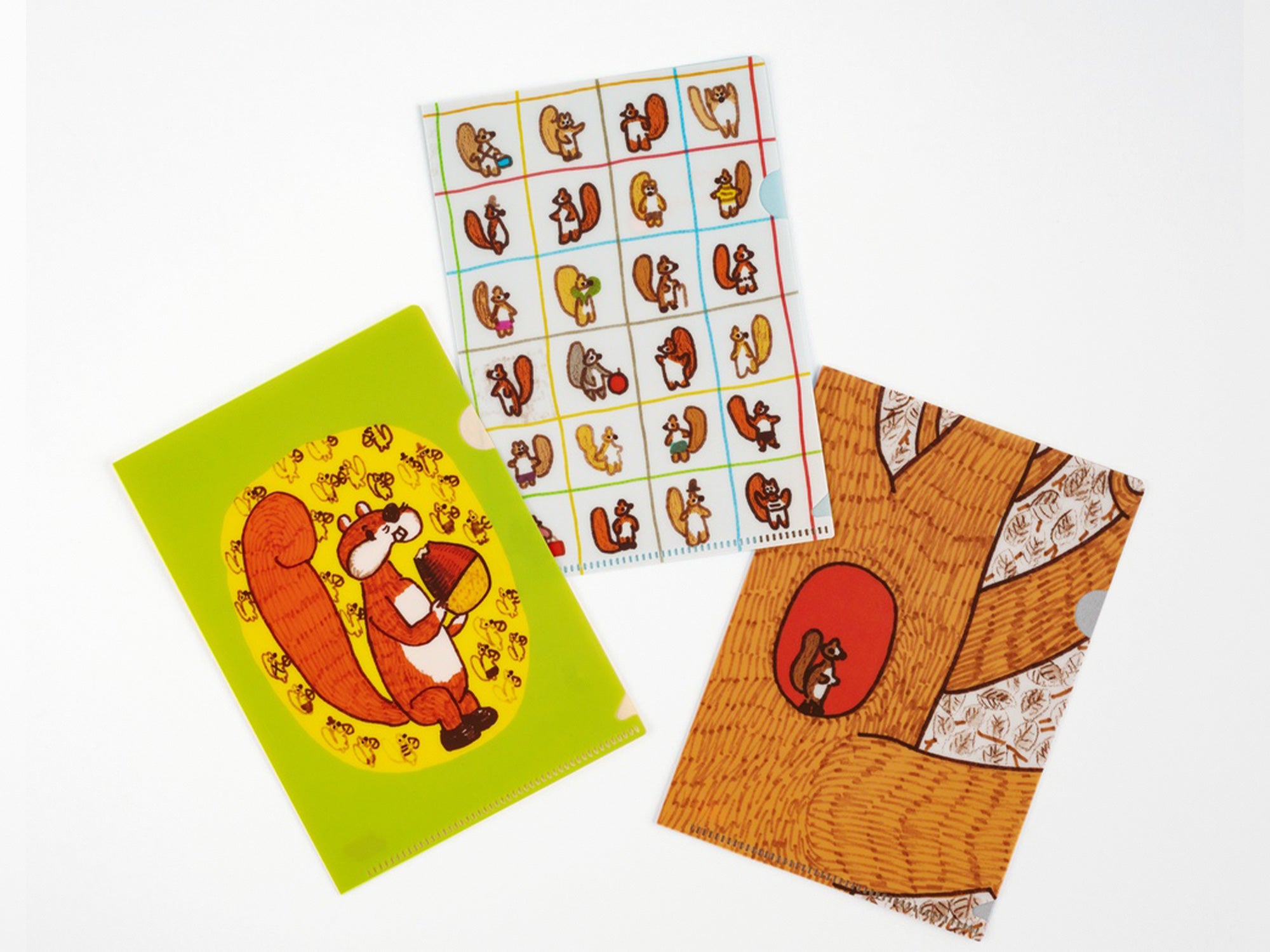 100%ORANGE Hobonichi Folder Set of 3 for A6 Size - Squirrel's Moving Day