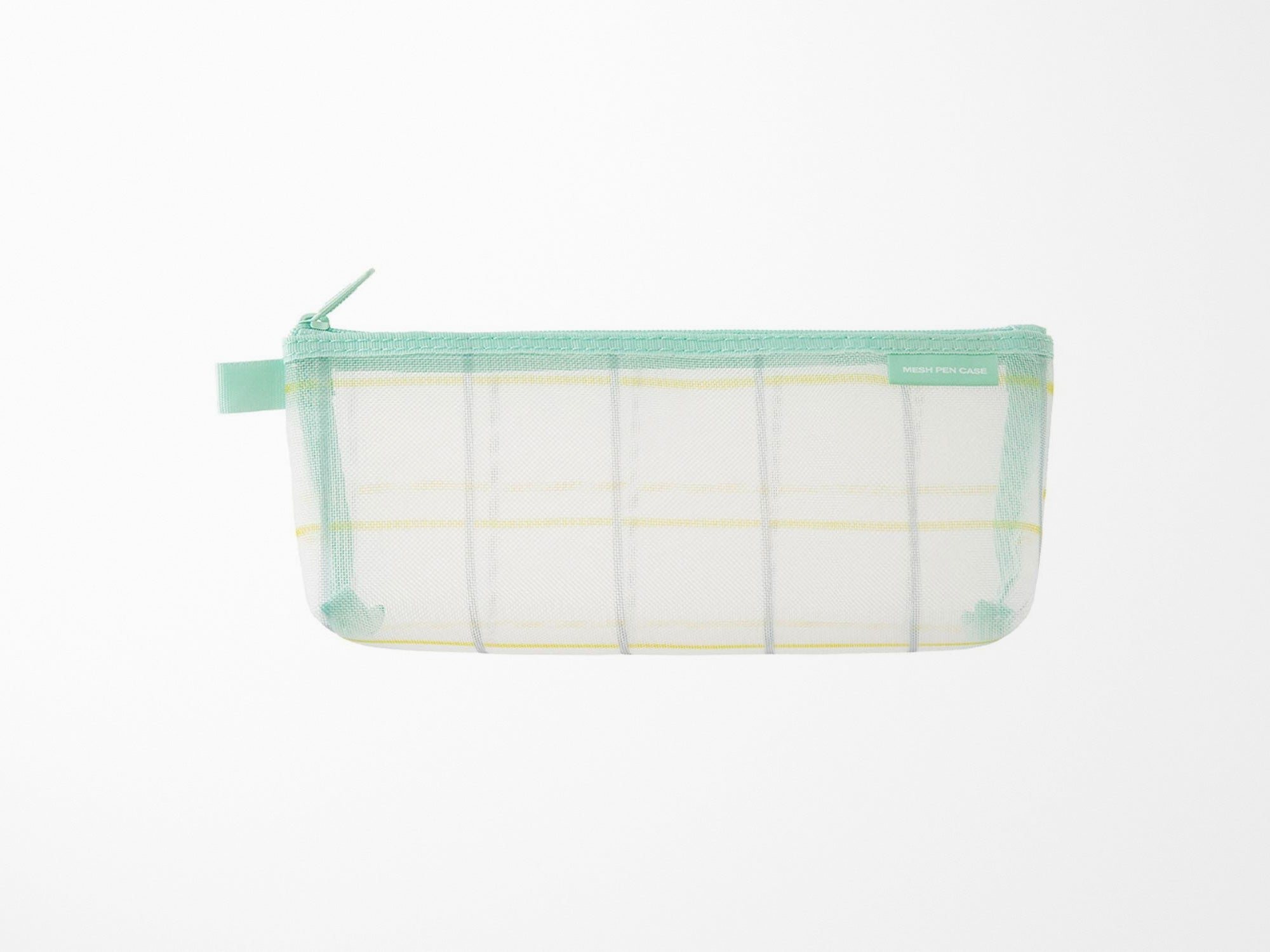 Limited Edition Mesh Pen Case with Gusset - Check Green