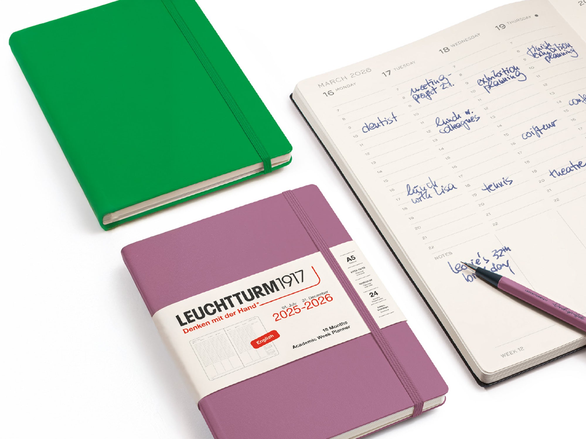 2026 Leuchtturm 1917 Academic Planner 18 Months - SPRING LEAF Hardcover
