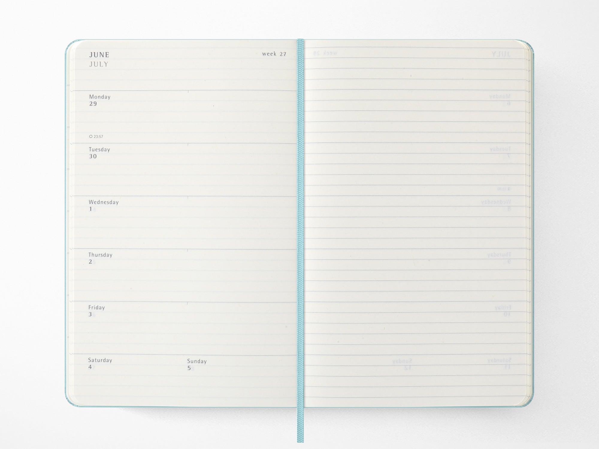 2025-2026 Moleskine 18 Month Weekly Planner - AQUAMARINE Hardcover