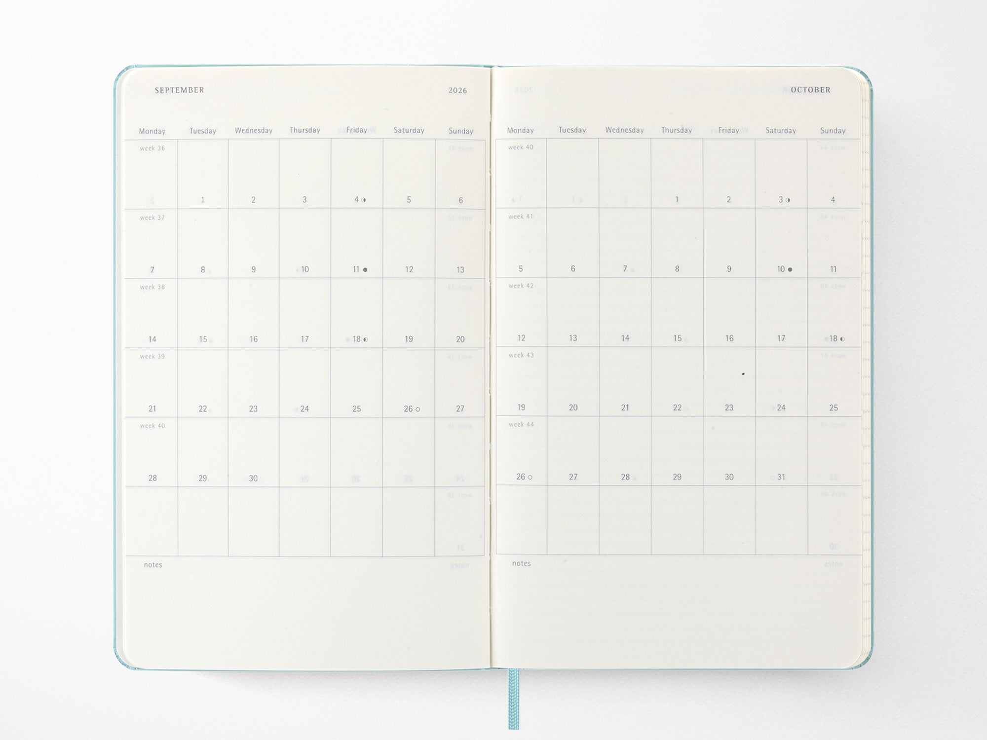 2025-2026 Moleskine 18 Month Weekly Planner - AQUAMARINE Hardcover