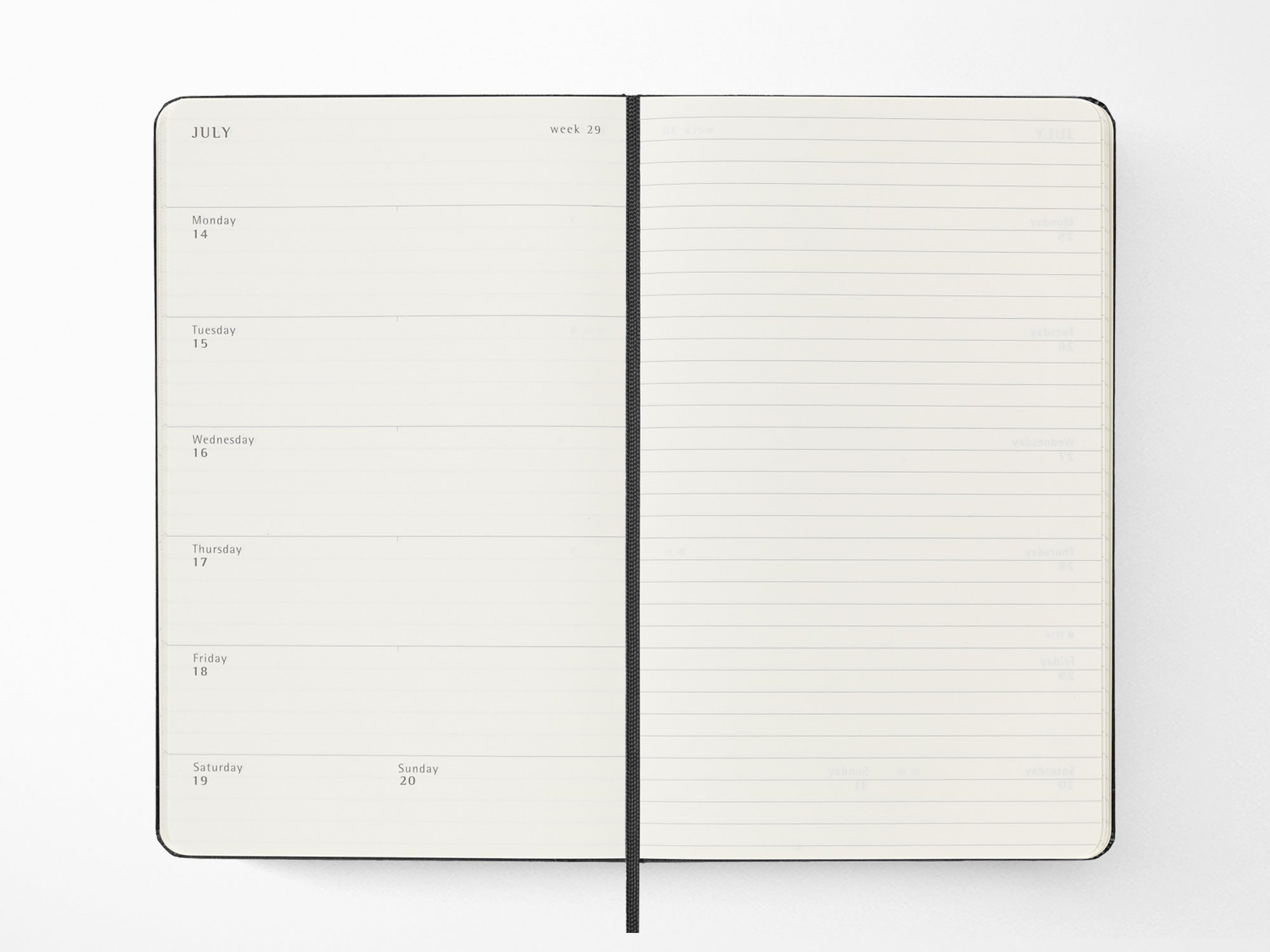 2025-2026 Moleskine 18 Month Weekly Planner - BLACK Hardcover