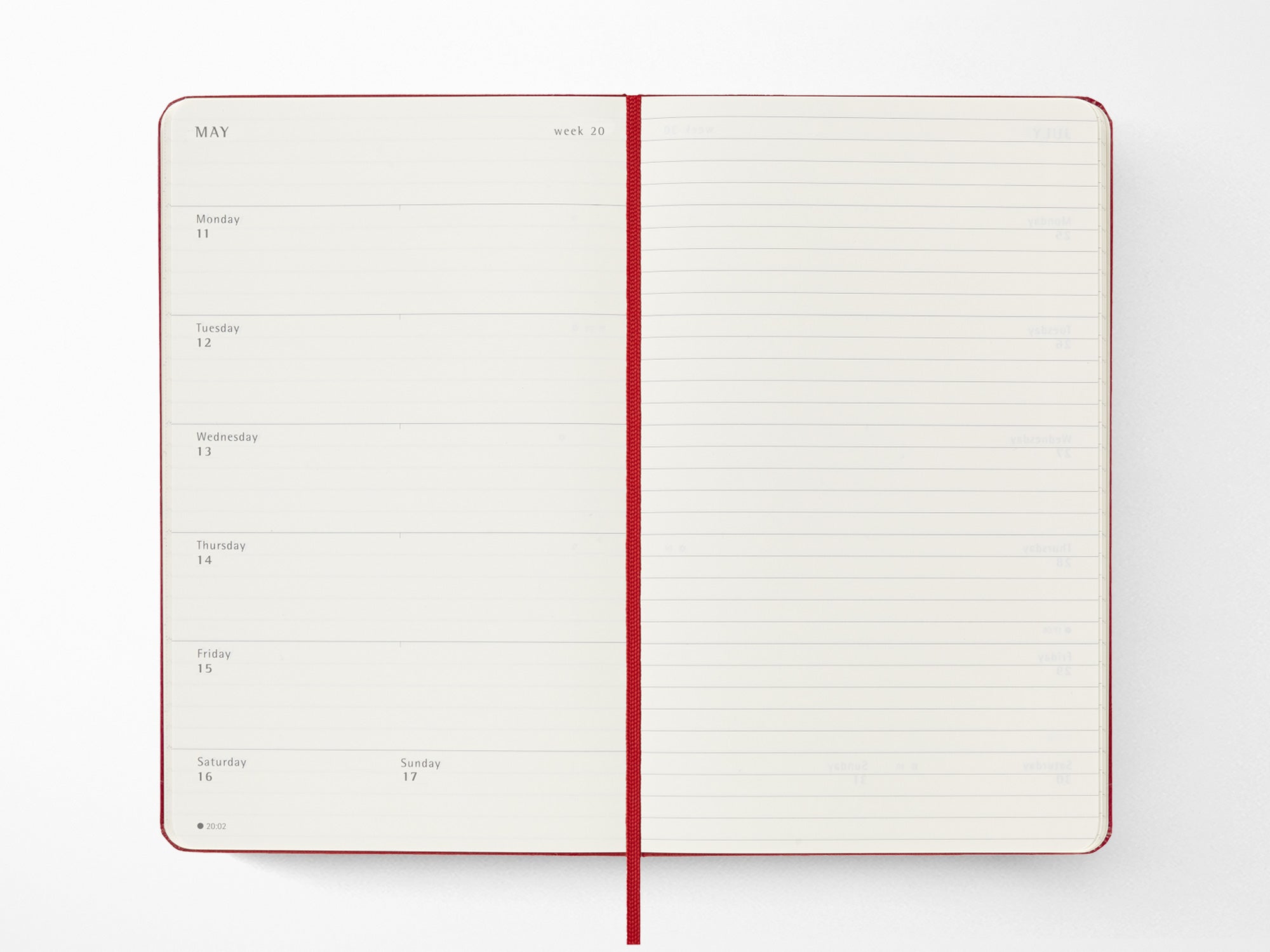 2025-2026 Moleskine 18 Month Weekly Planner - SCARLET RED Hardcover