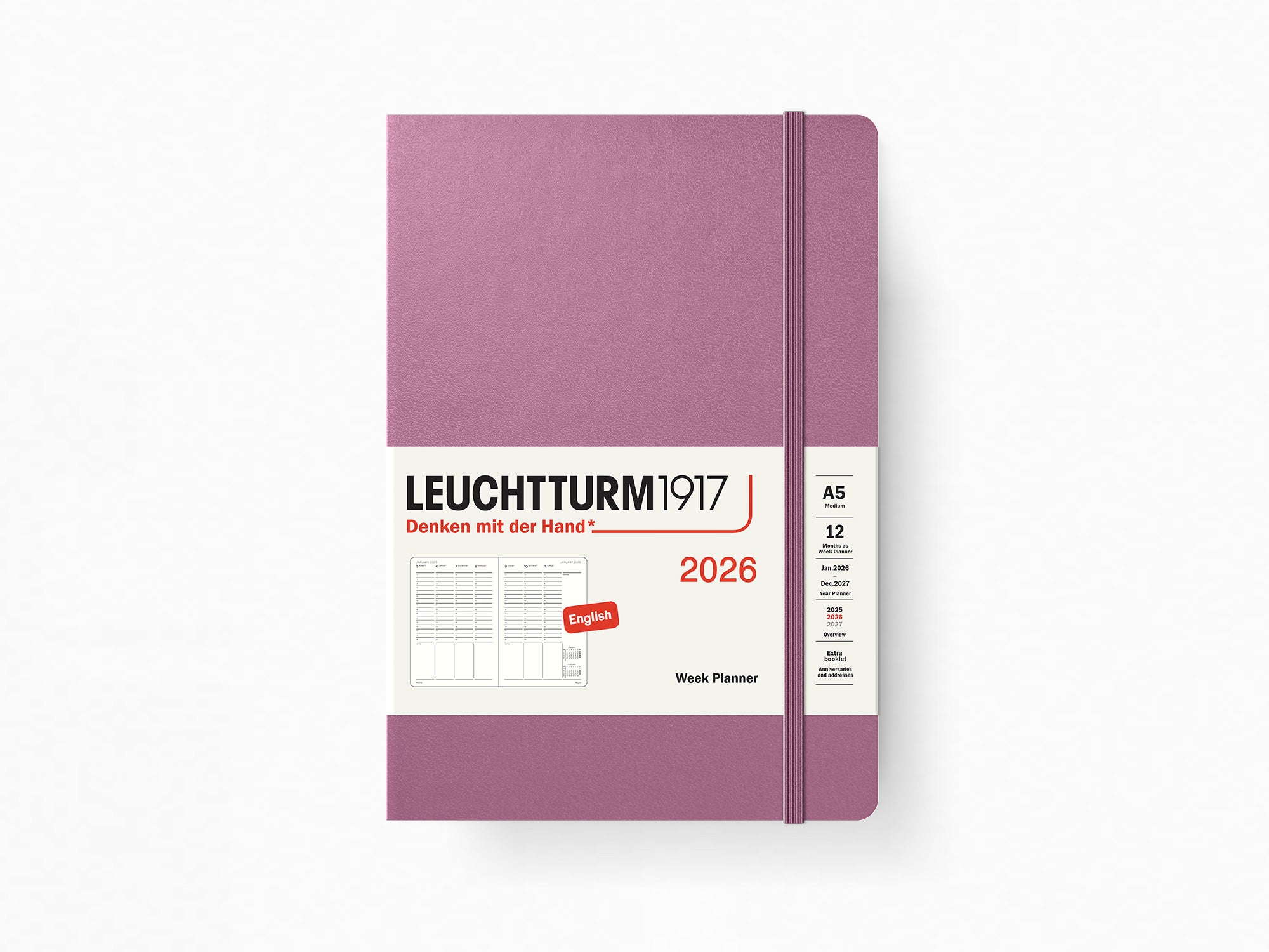 2026 Leuchtturm 1917 Week Planner - DUSTY ROSE Hardcover