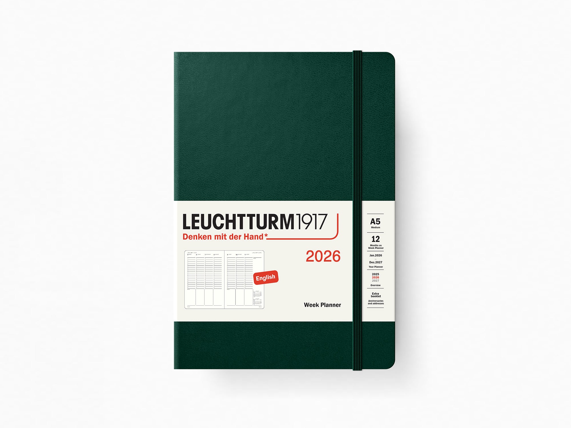 2026 Leuchtturm 1917 Week Planner - FOREST GREEN Hardcover