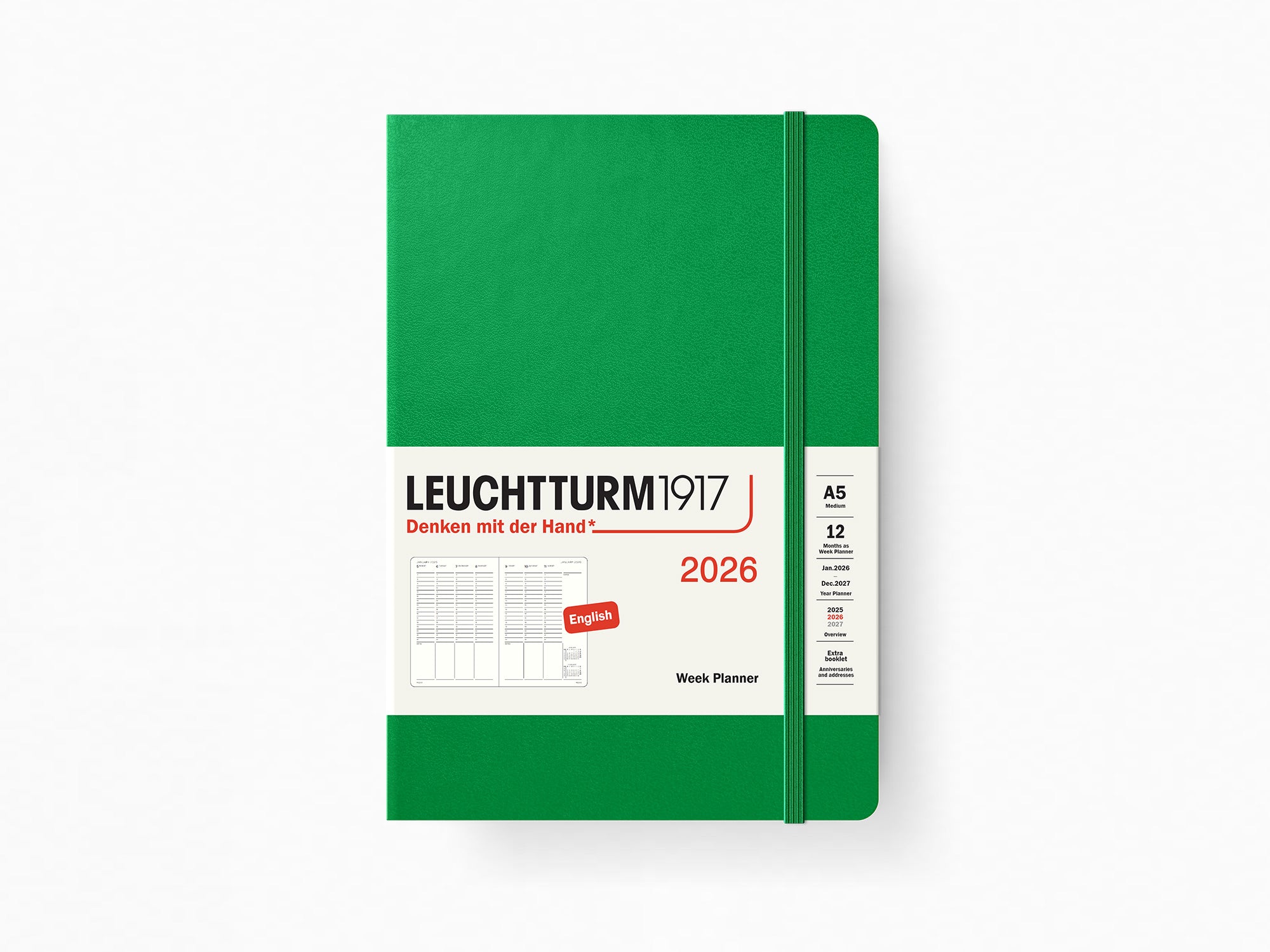 2026 Leuchtturm 1917 Week Planner - SPRING LEAF Hardcover
