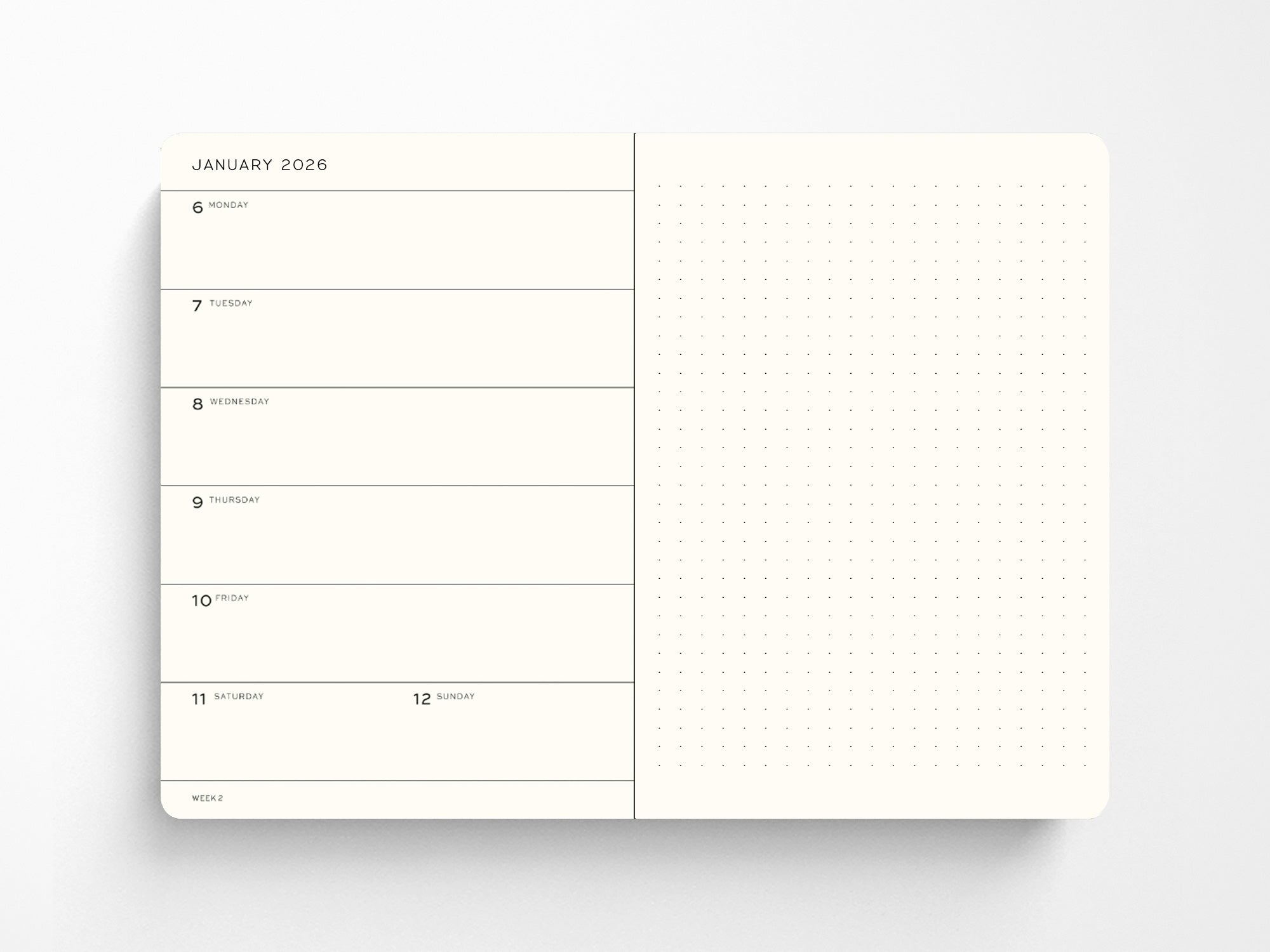 2026 Leuchtturm 1917 Weekly Planner & Notebook - SPRING LEAF Hardcover, Dotted Pages