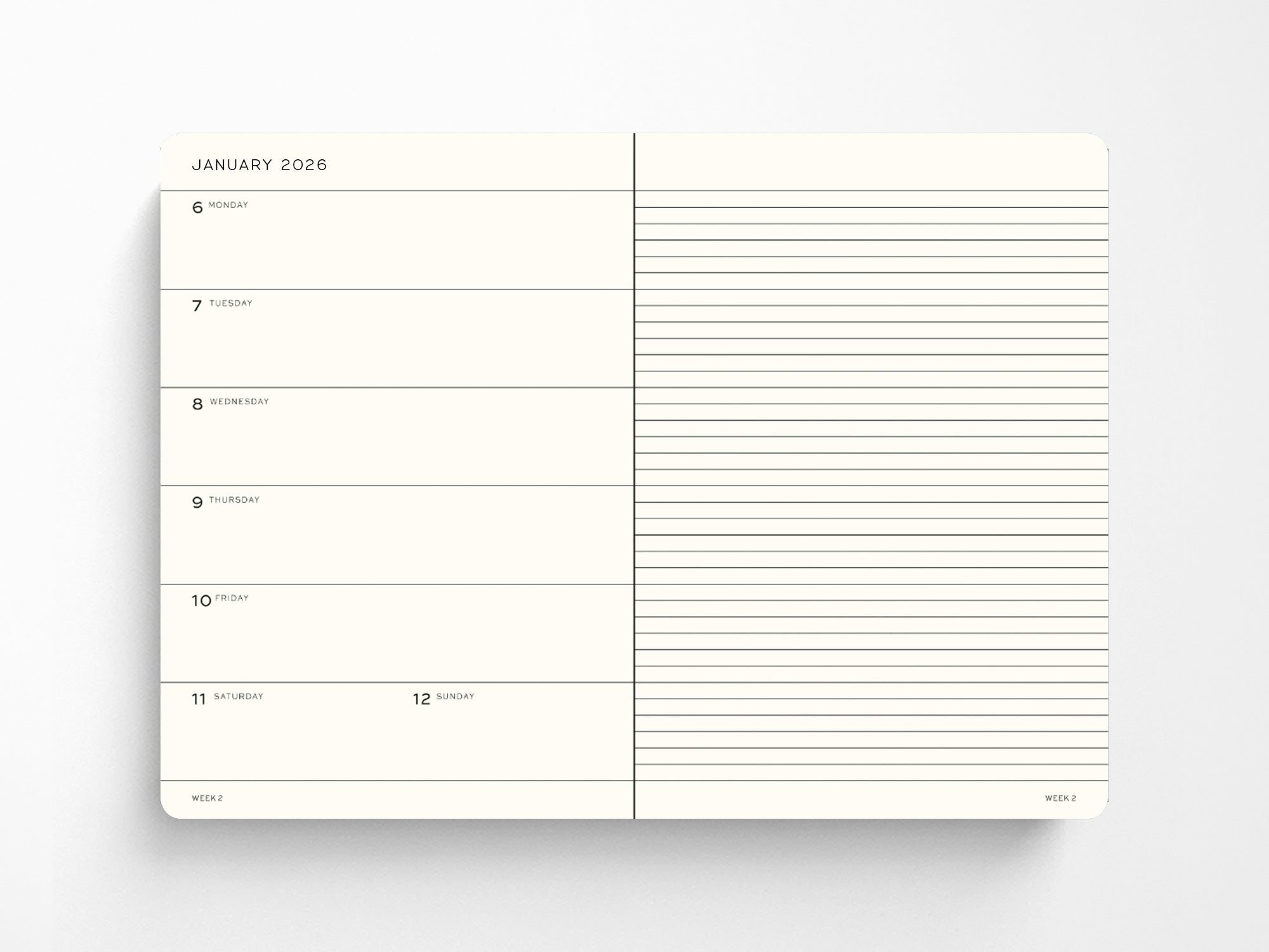 2026 Leuchtturm 1917 Weekly Planner & Notebook - SPRING LEAF Hardcover, Ruled Pages