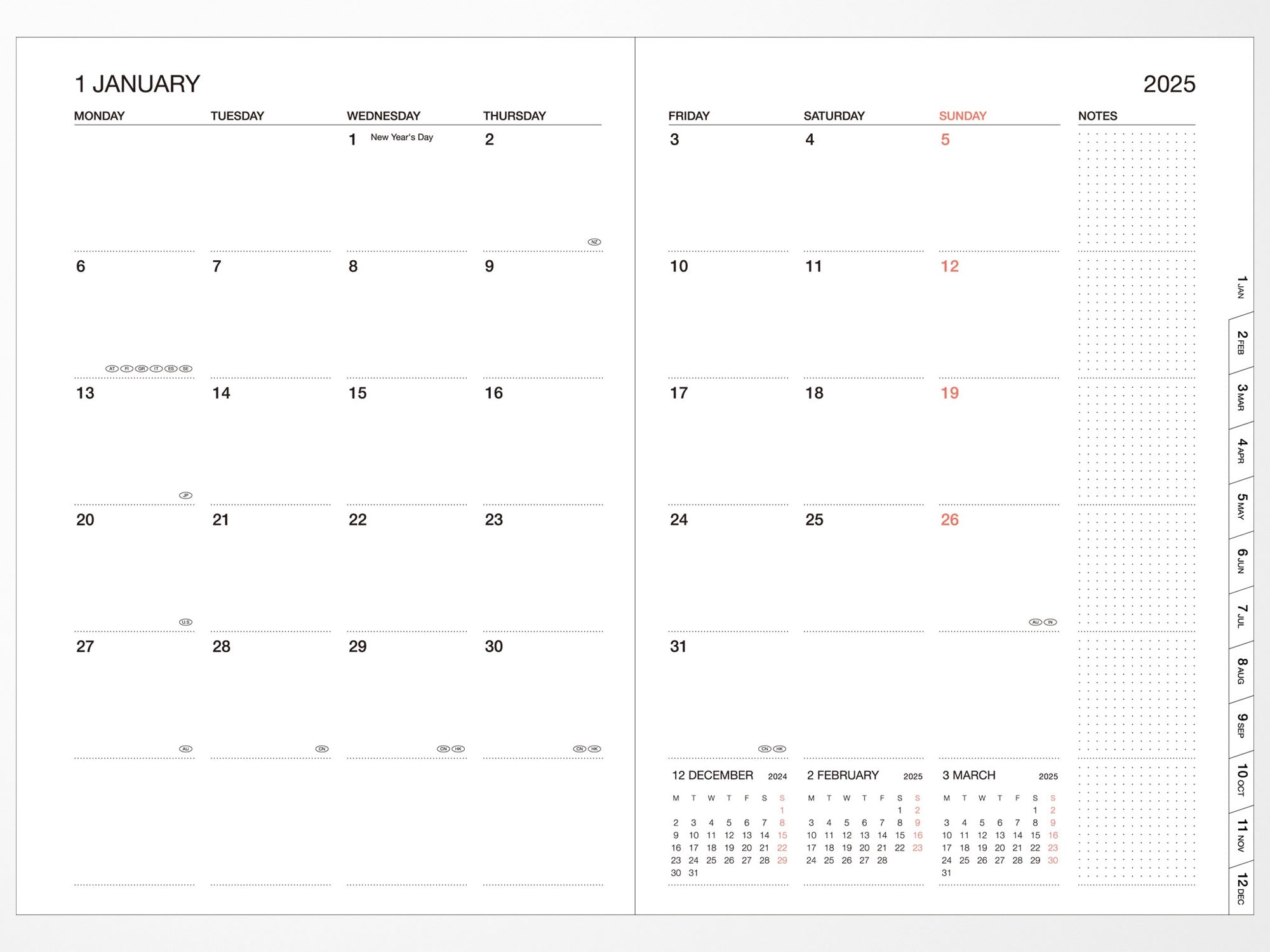 2026 Mark's 16 Month Japanese Cranes Weekly Planner