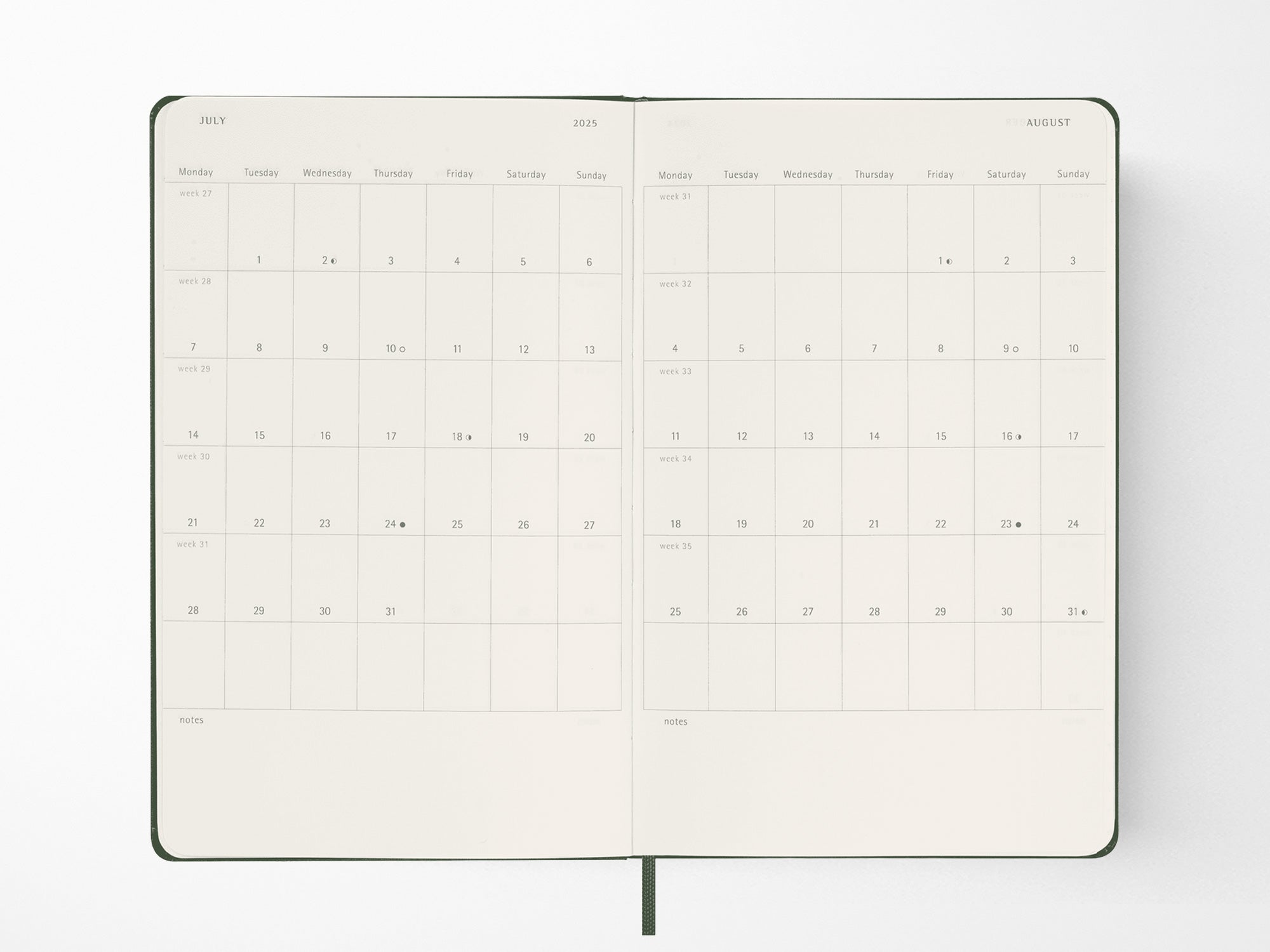 2026 Moleskine Daily Planner - MYRTLE GREEN Hardcover