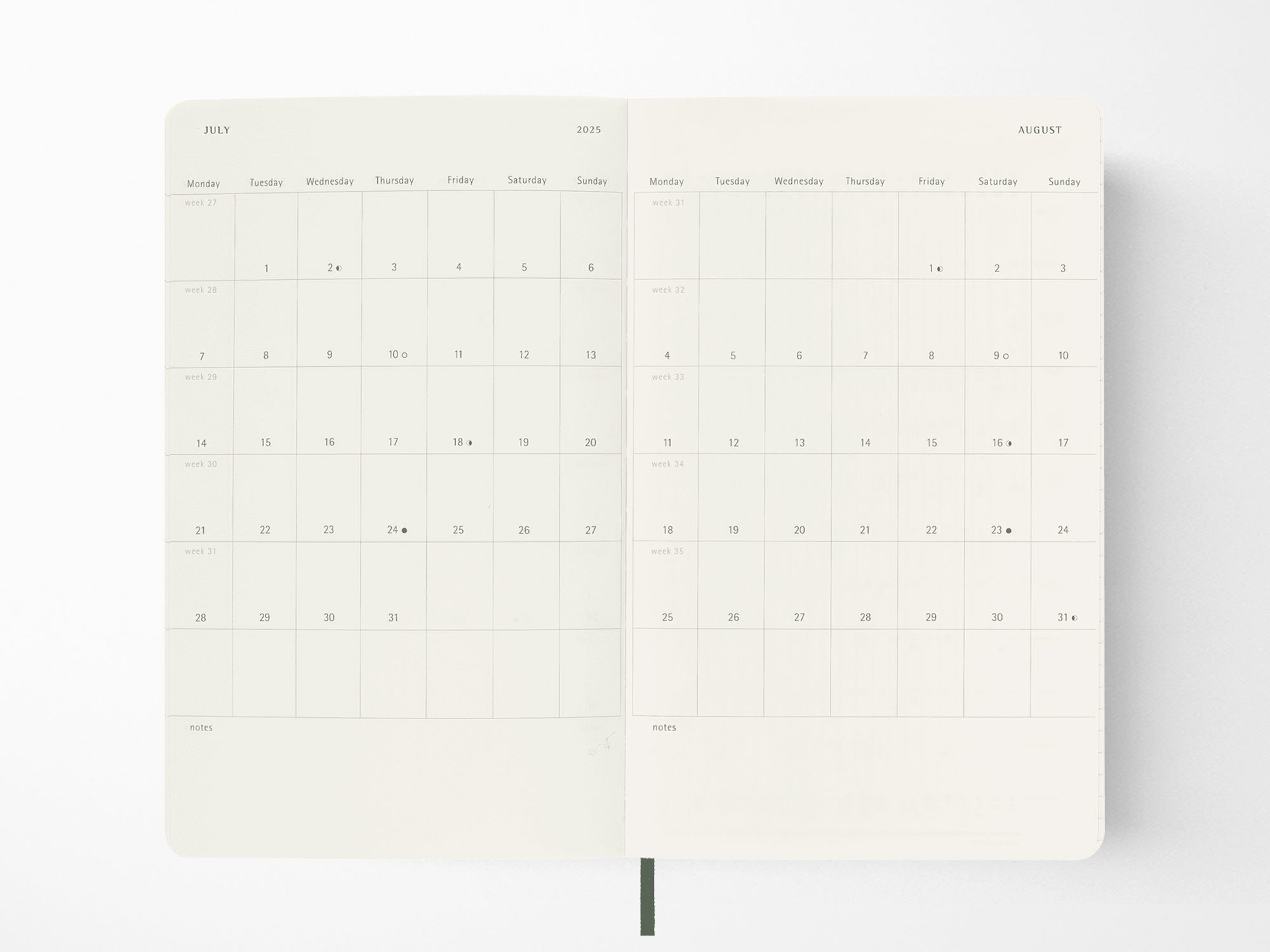 2026 Moleskine Daily Planner - MYRTLE GREEN Softcover