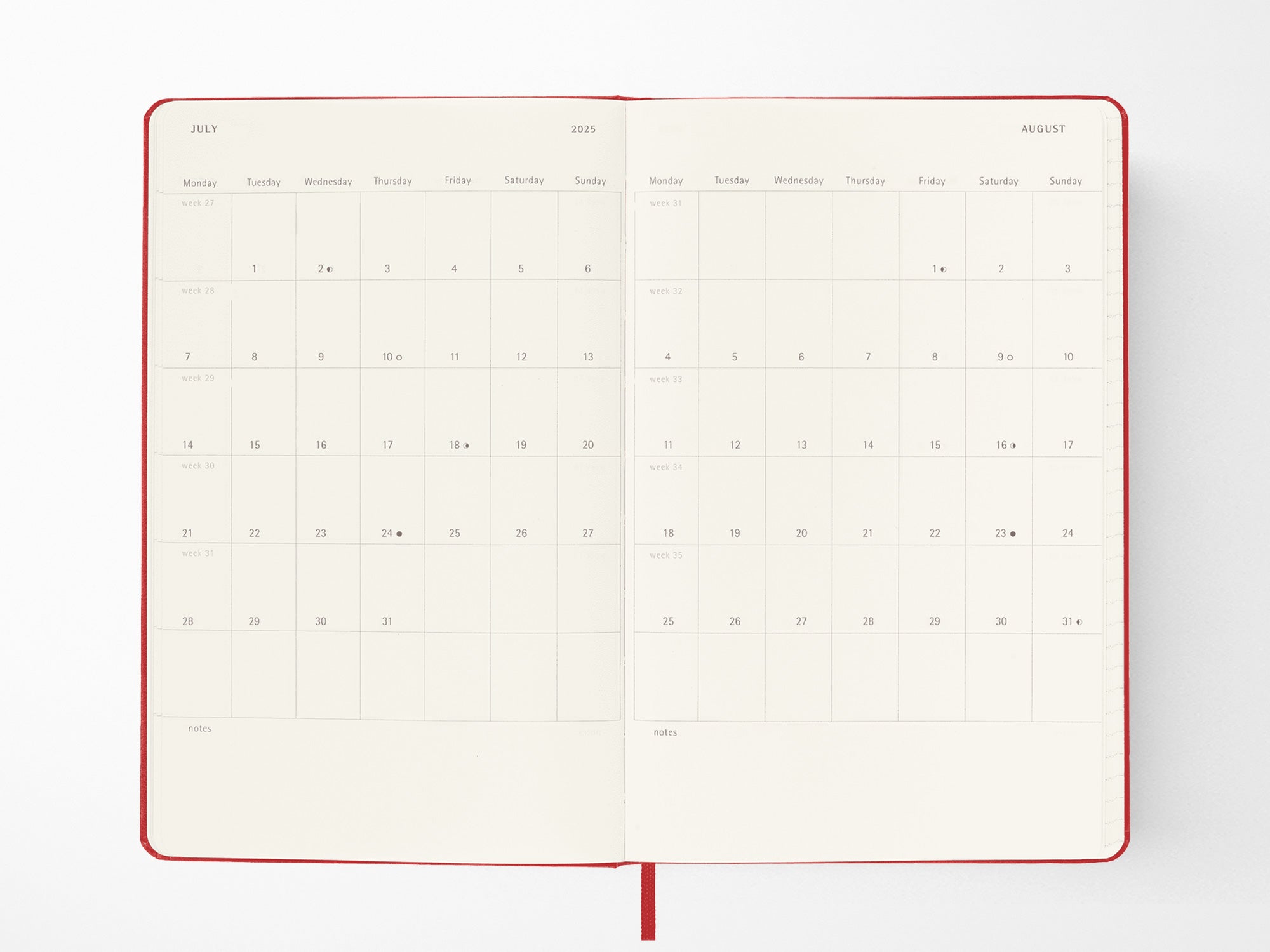 2026 Moleskine Daily Planner - SCARLET RED Hardcover