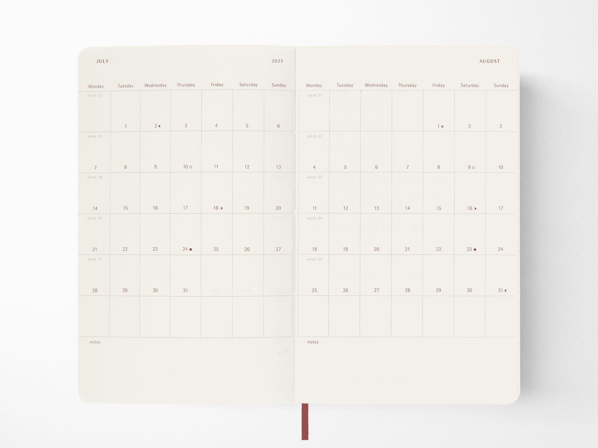 2026 Moleskine Daily Planner - SCARLET RED Softcover
