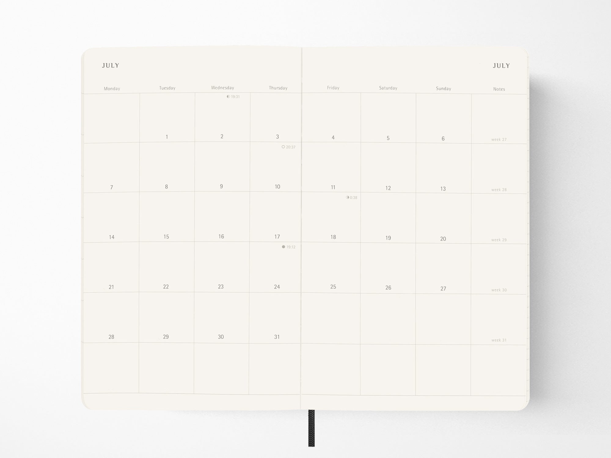 2026 Moleskine Monthly Planner - BLACK Softcover
