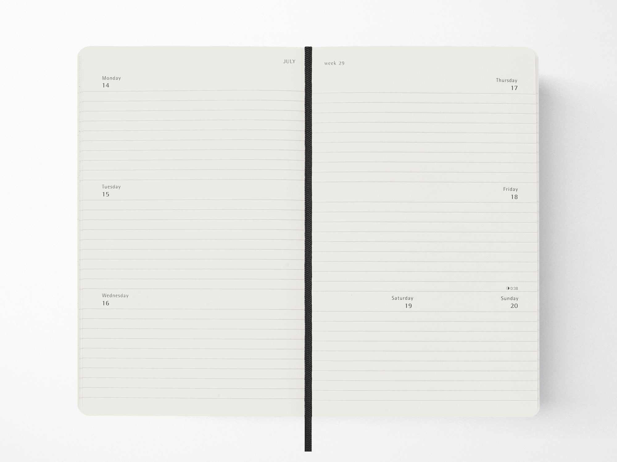 2026 Moleskine Weekly Horizontal Planner - BLACK Softcover