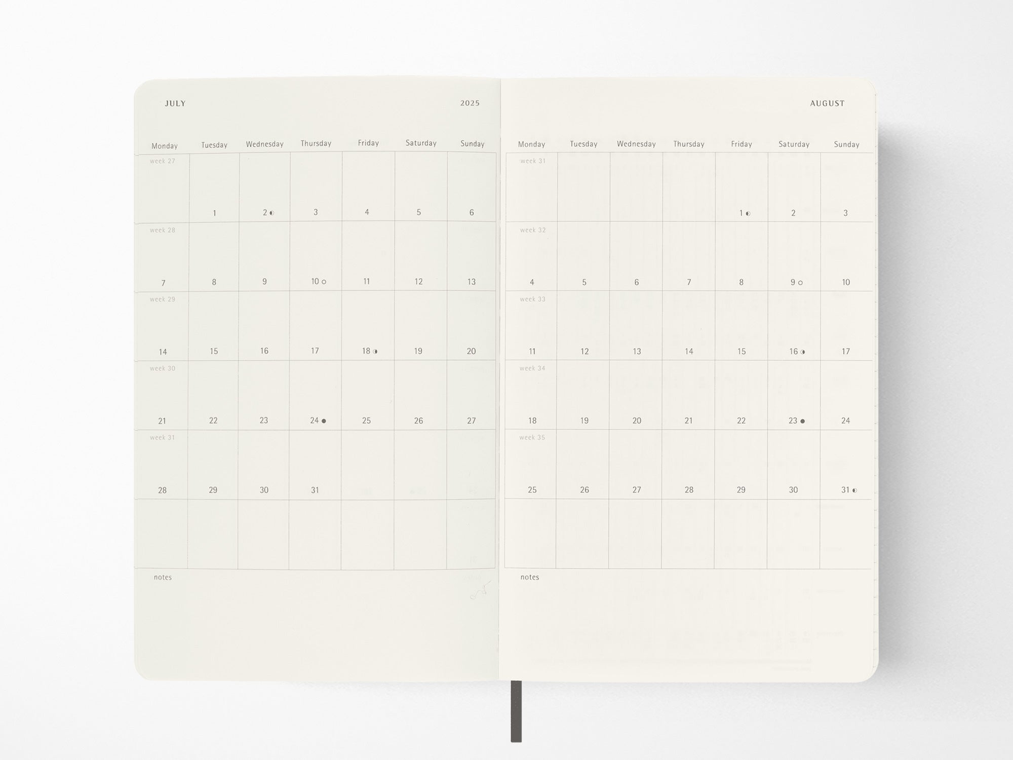2026 Moleskine Weekly Horizontal Planner - BLACK Softcover