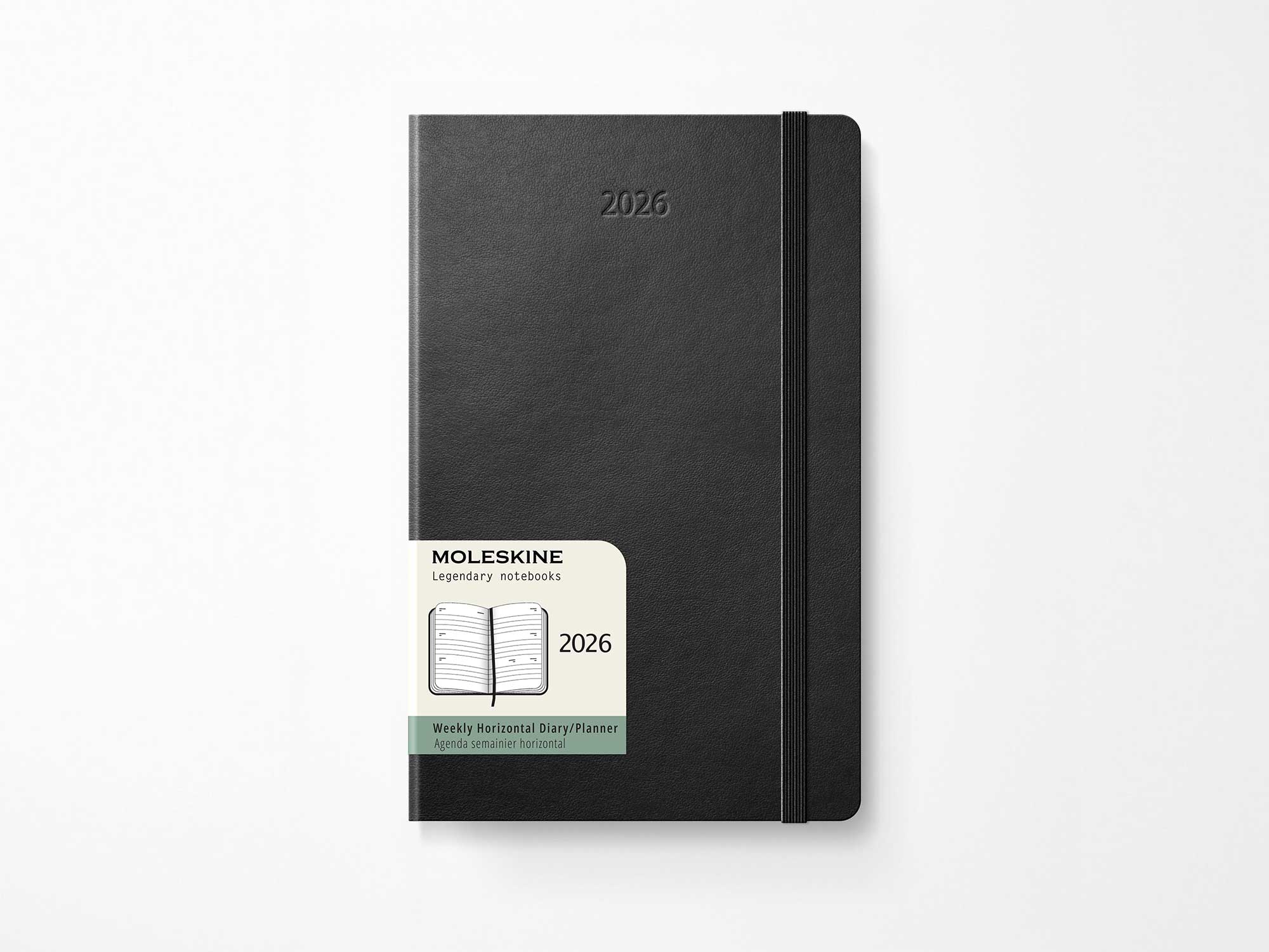 2026 Moleskine Weekly Horizontal Planner - BLACK Softcover
