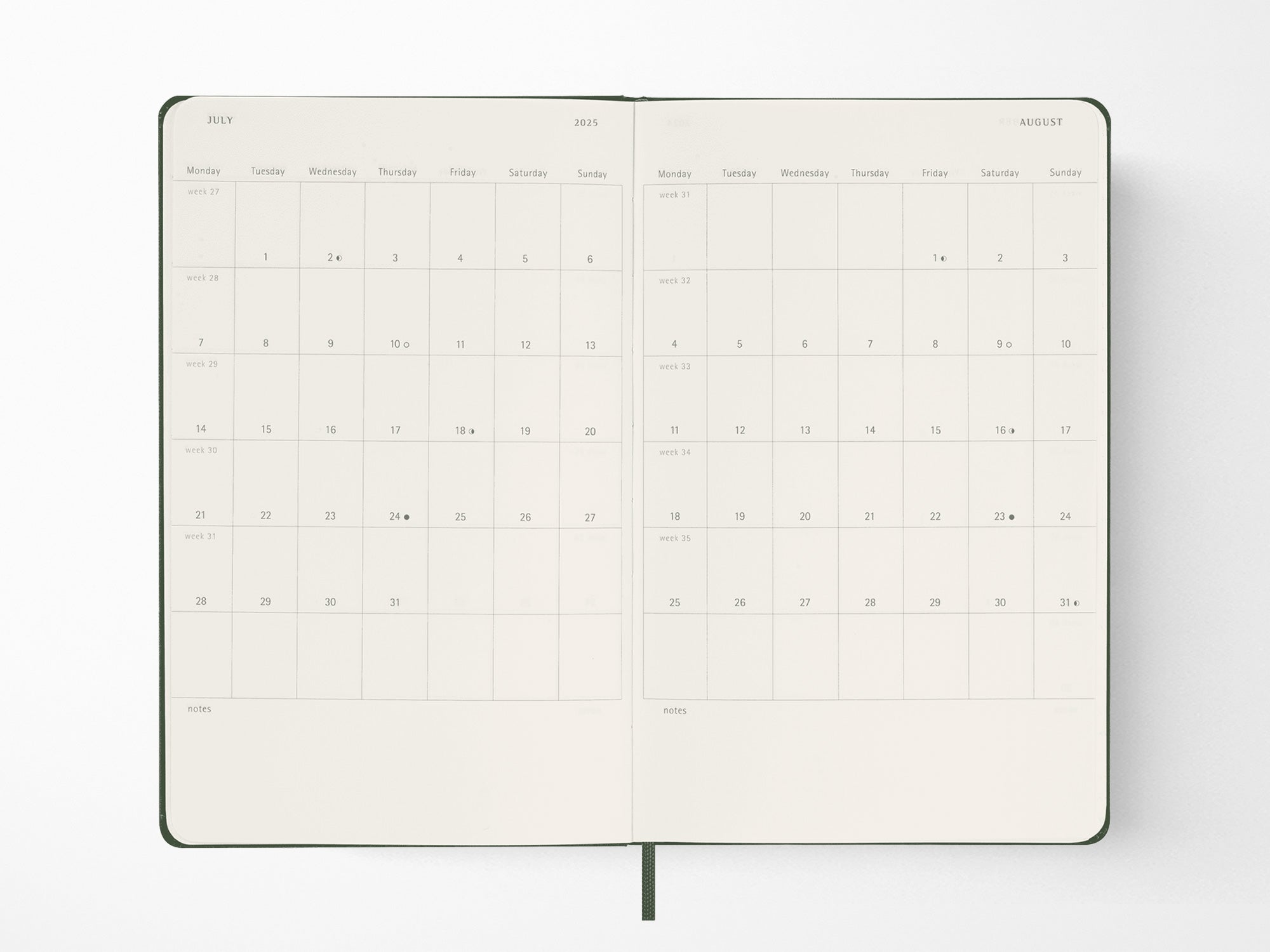 2026 Moleskine Weekly Planner - MYRTLE GREEN Hardcover