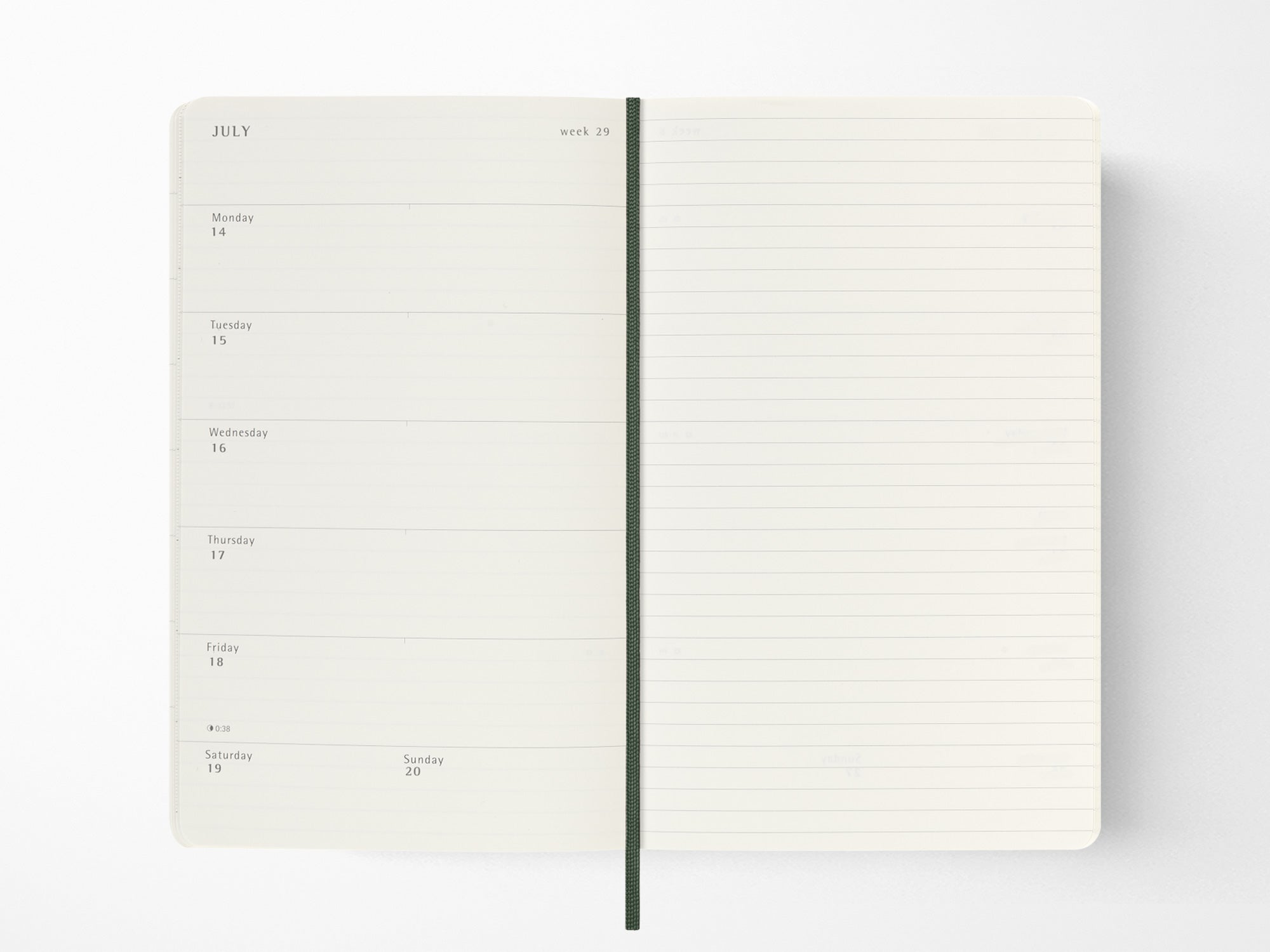 2026 Moleskine Weekly Planner - MYRTLE GREEN Softcover