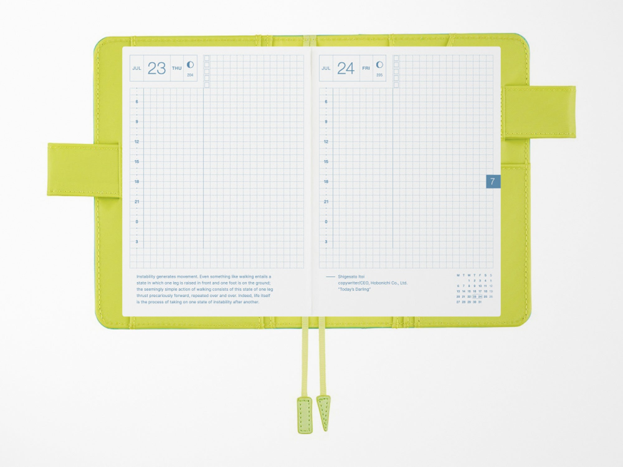 Hobonichi Techo A6 Original Cover + Book - Aqua Lime