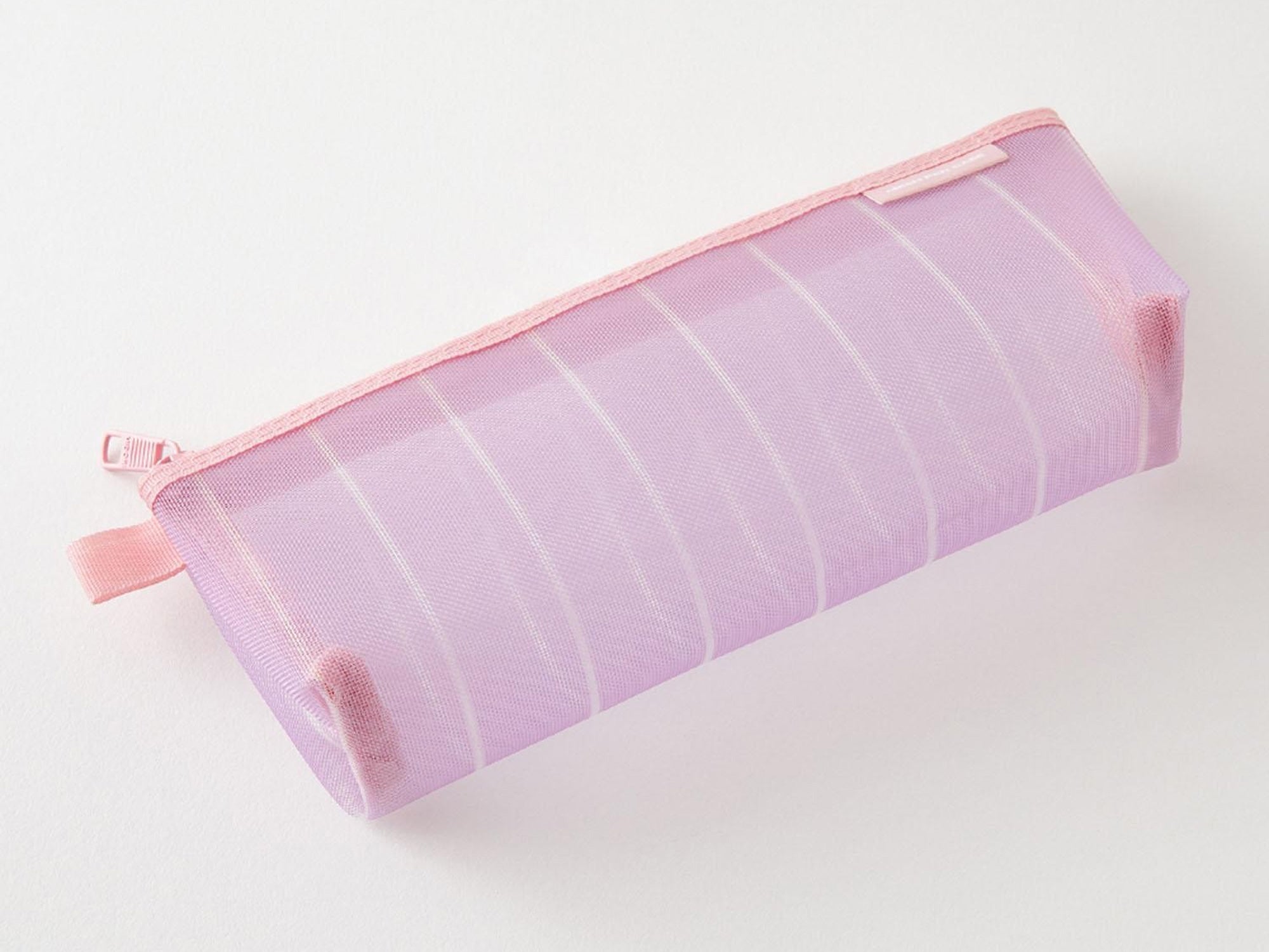 Limited Edition Mesh Pen Case with Gusset - Stripe Purple