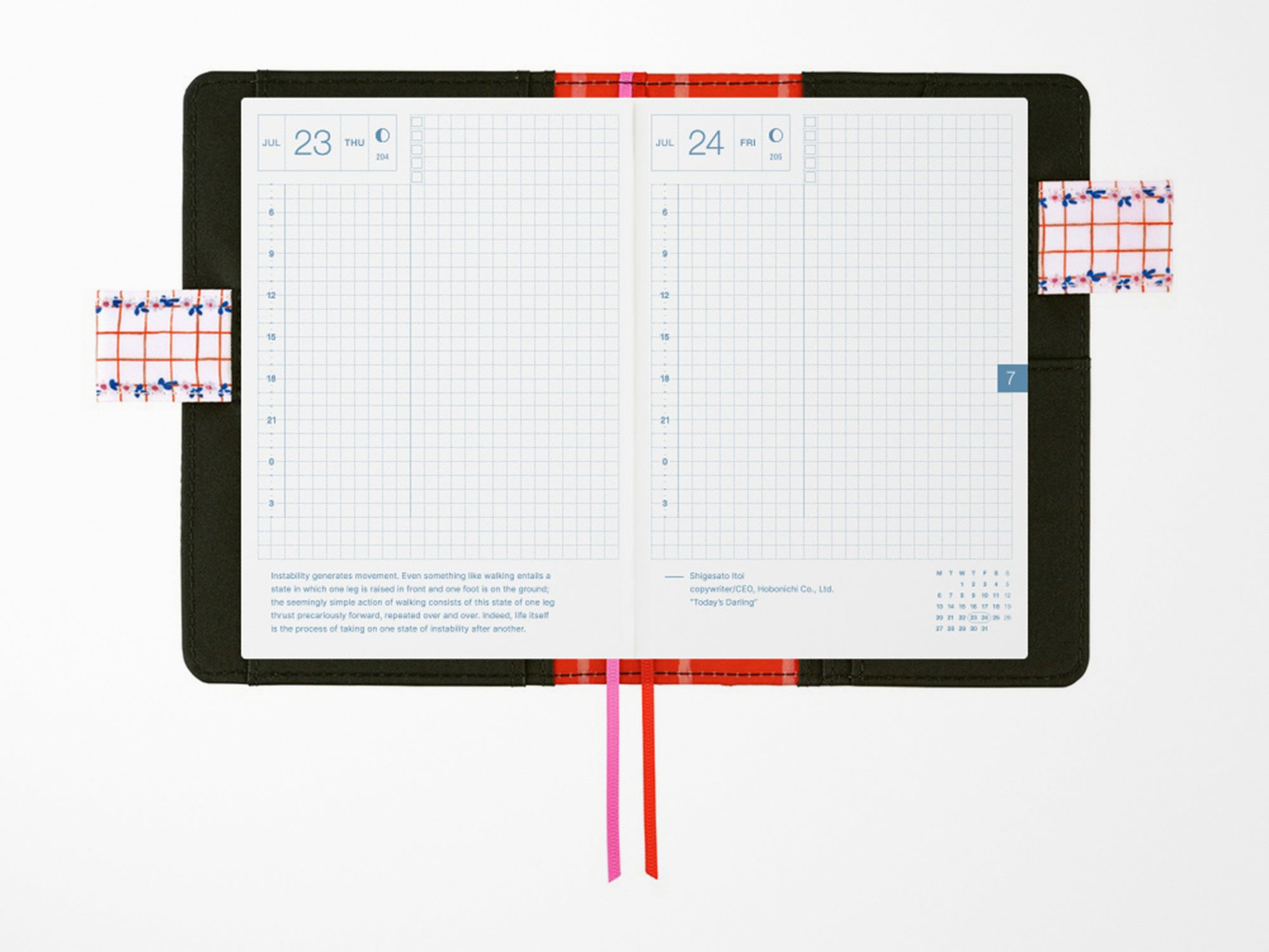 Hobonichi Techo A6 Original Cover + Book - Yumi Kitagishi White Cat's Table Decorations