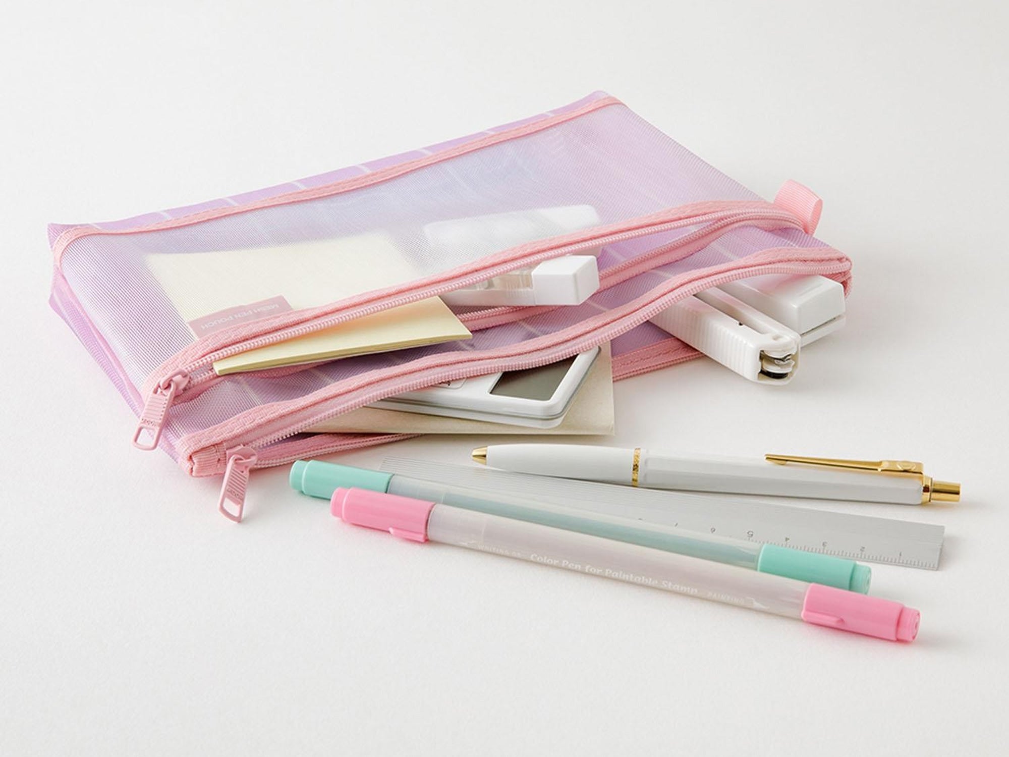 Limited Edition Mesh Pen Pouch - Stripe Purple
