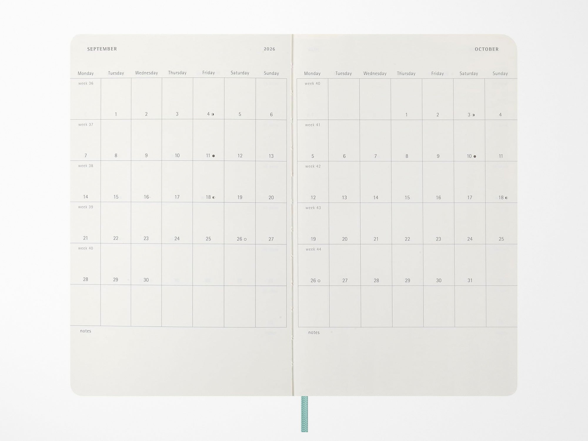 2026 Moleskine Precious & Ethical Weekly Planner - SAGE GREEN Softcover