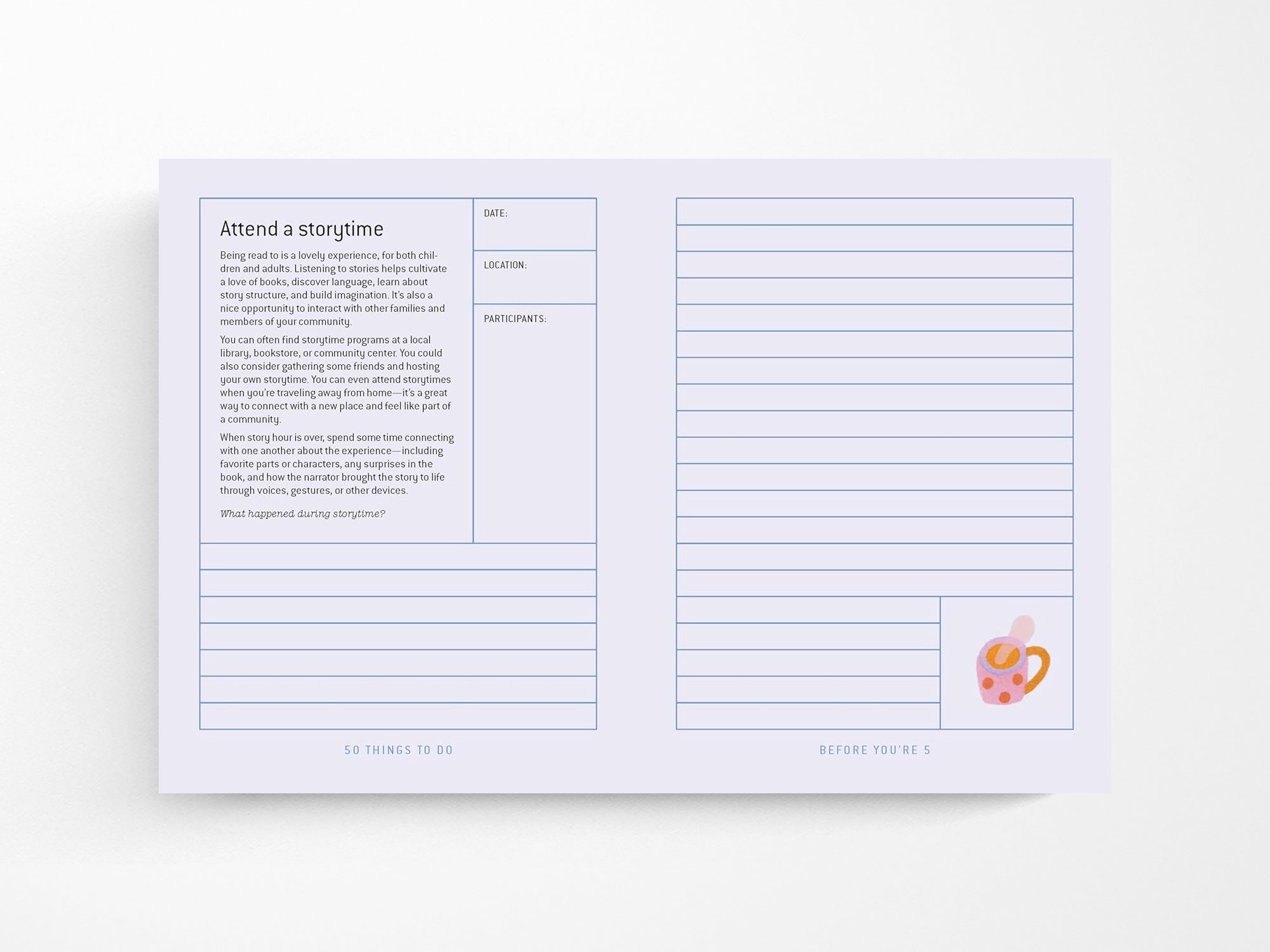50 Things to Do Before You're 5 Journal