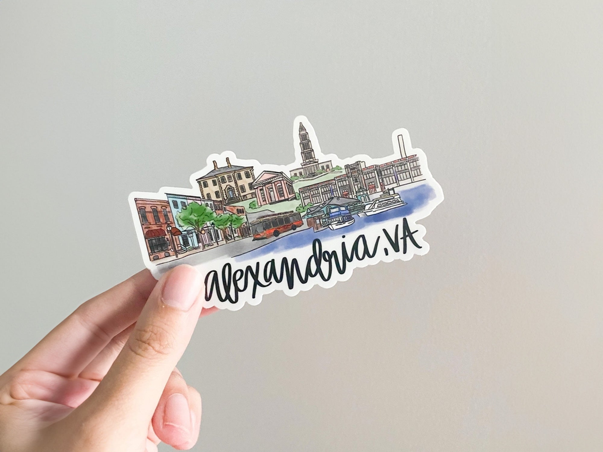 Alexandria VA Skyline Vinyl Sticker
