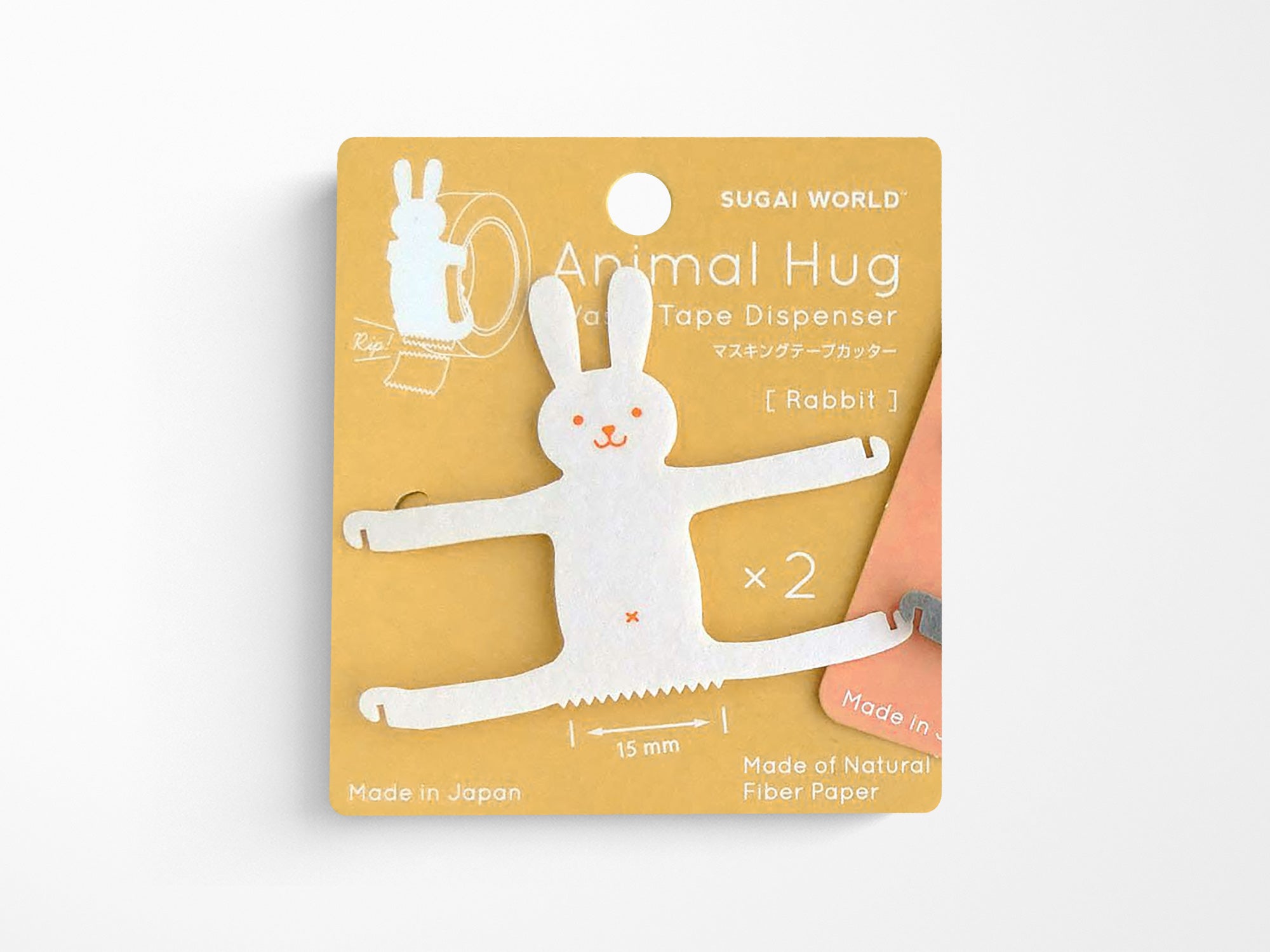 Animal Hug Washi Tape Dispenser - White Rabbit
