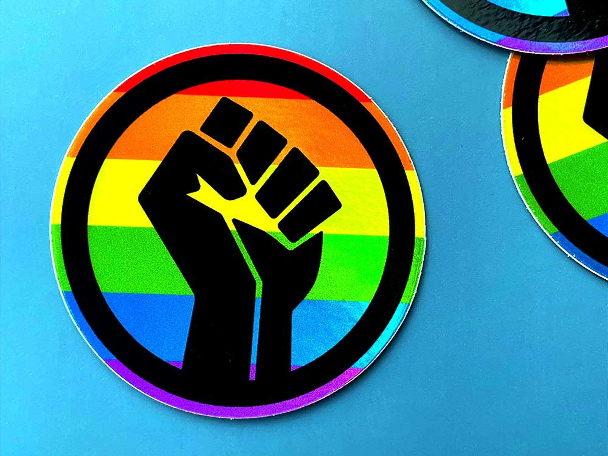 Black Lives Matter Pride Fist Hologram Sticker