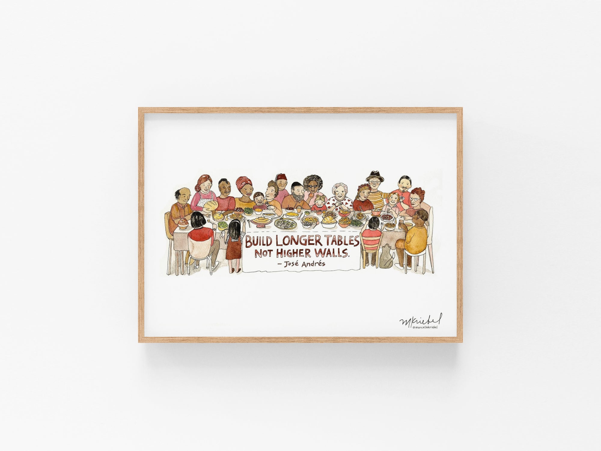 Build Longer Tables Watercolor Art Print