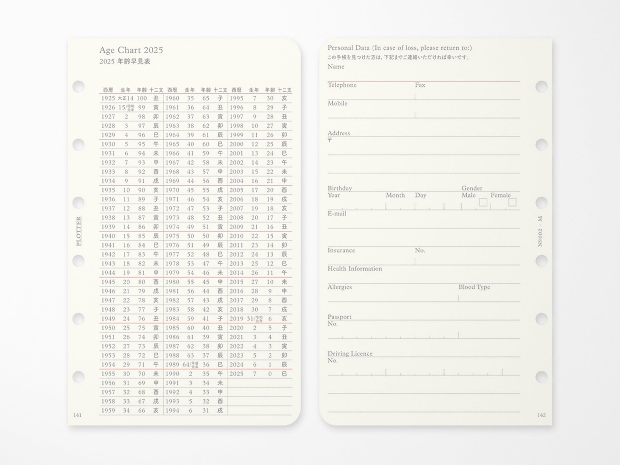 COMING SEPTEMBER 2025 PLOTTER Refill Weekly Schedule Refill 2026 - Mini Size