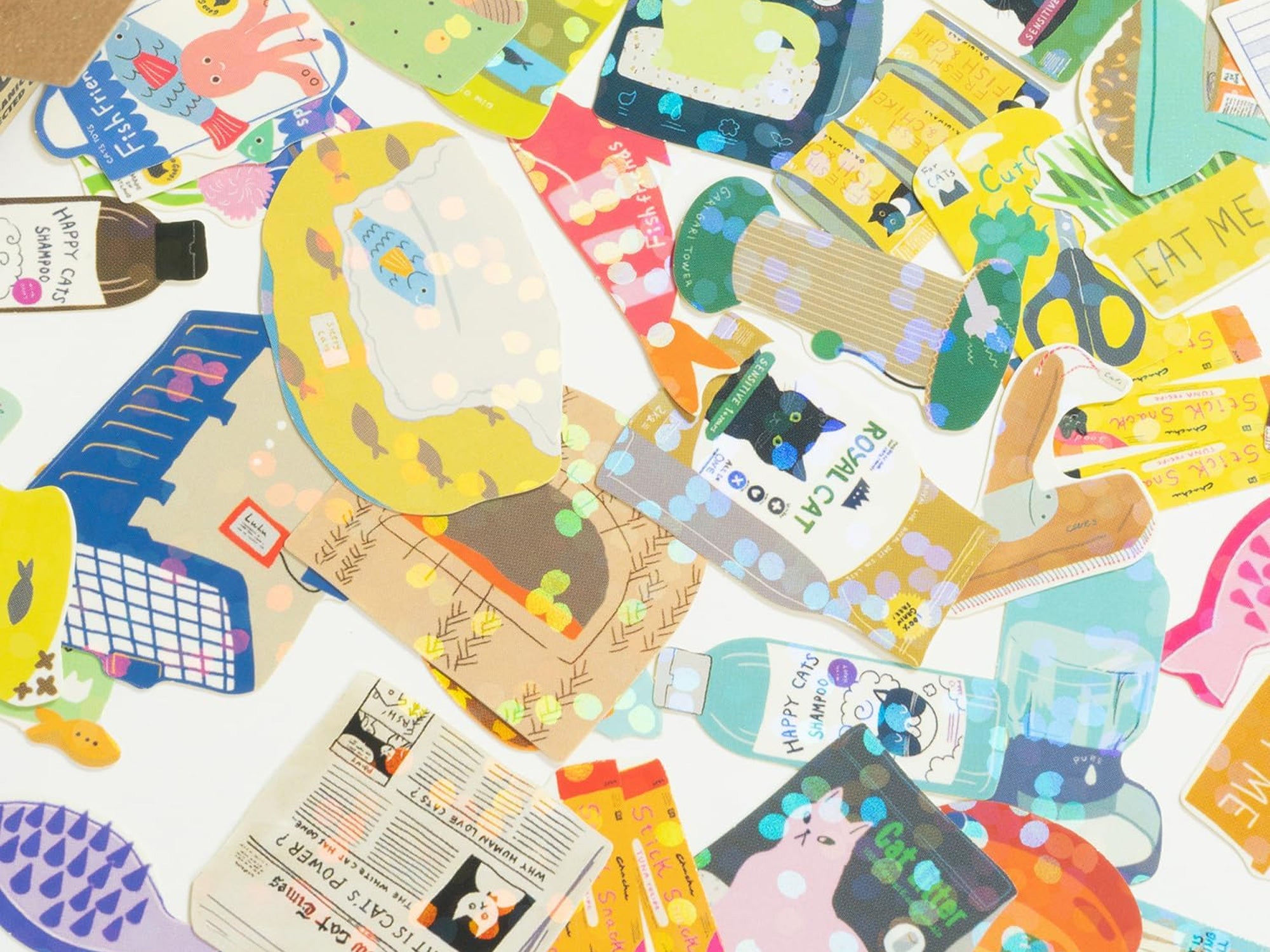 Cat Supply Mini Crate Stickers