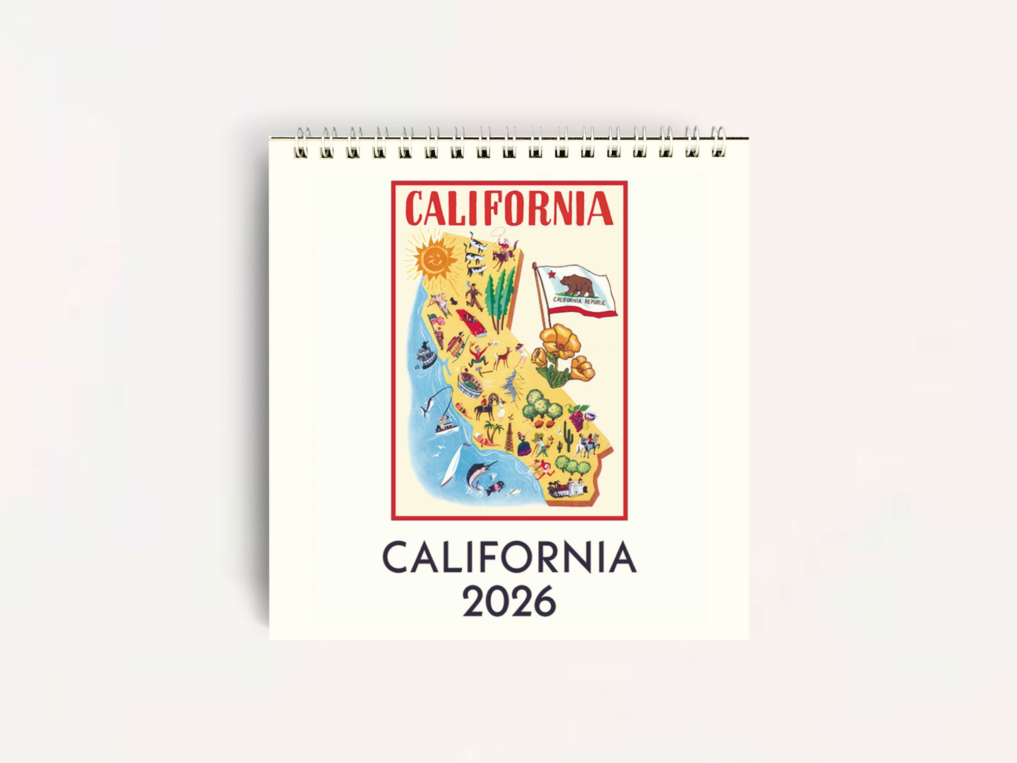 Cavallini 2026 DESK Calendar - California