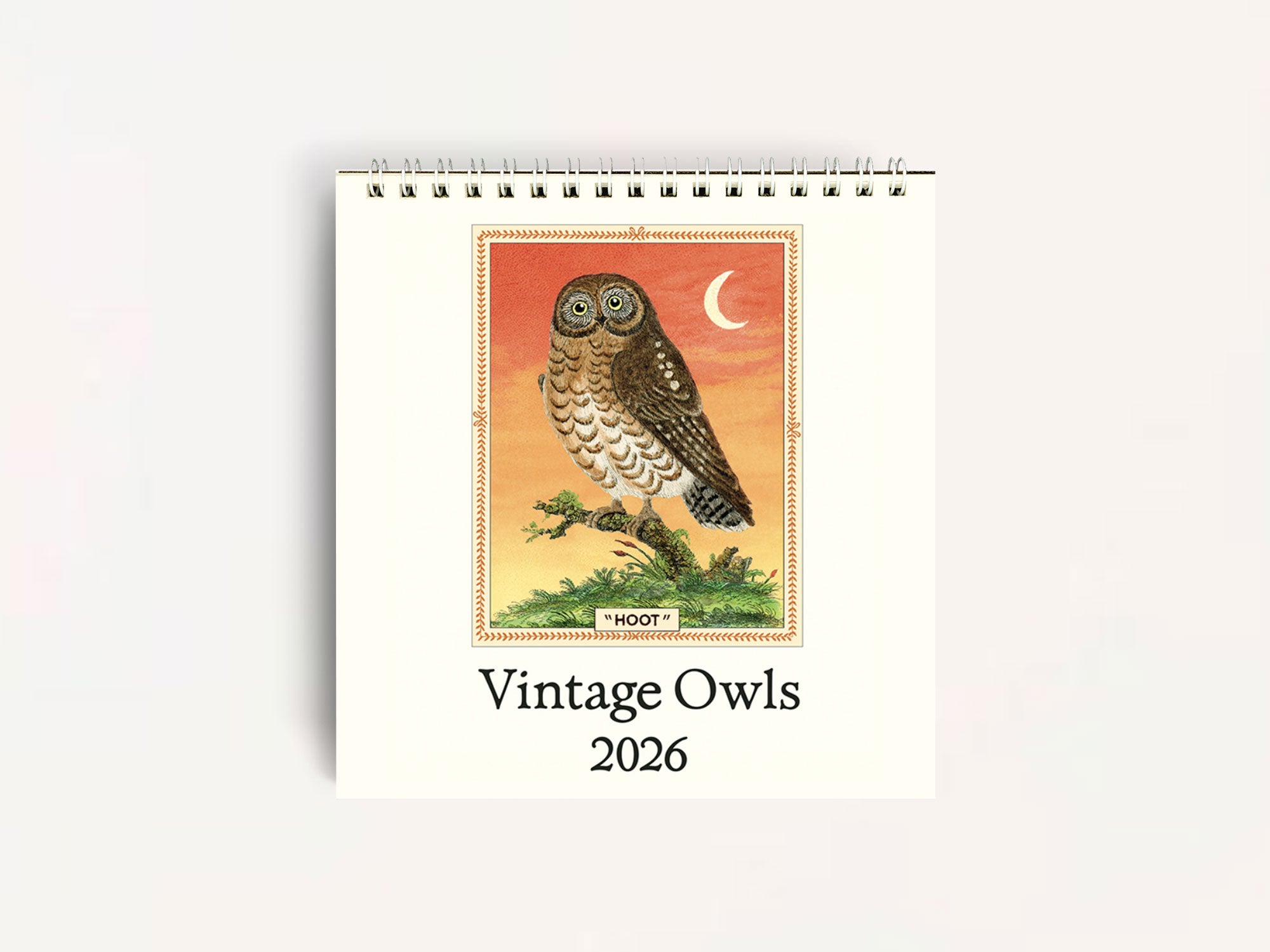 Cavallini 2026 DESK Calendar - Vintage Owls