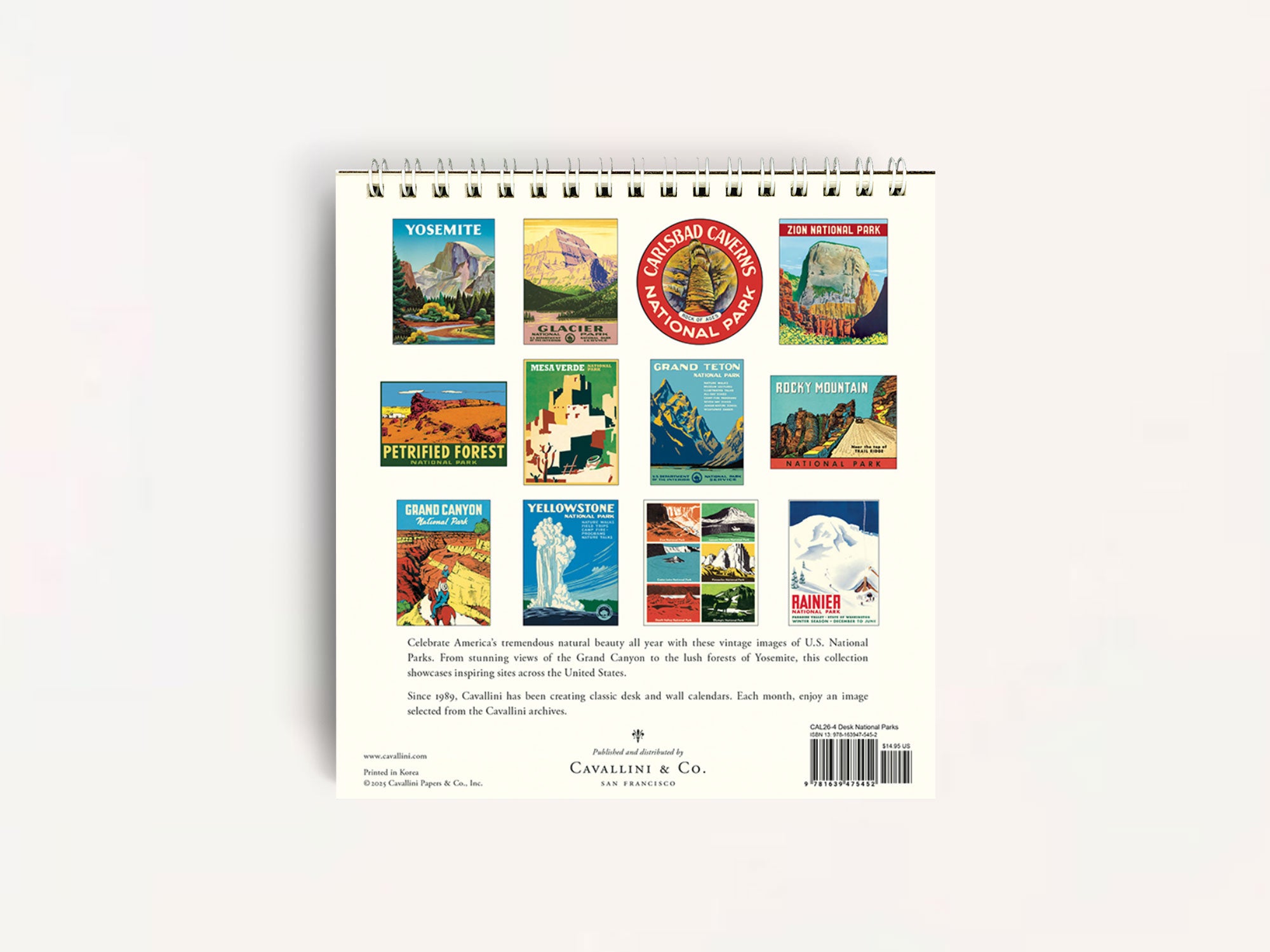 Cavallini 2026 DESK Calendar - National Parks
