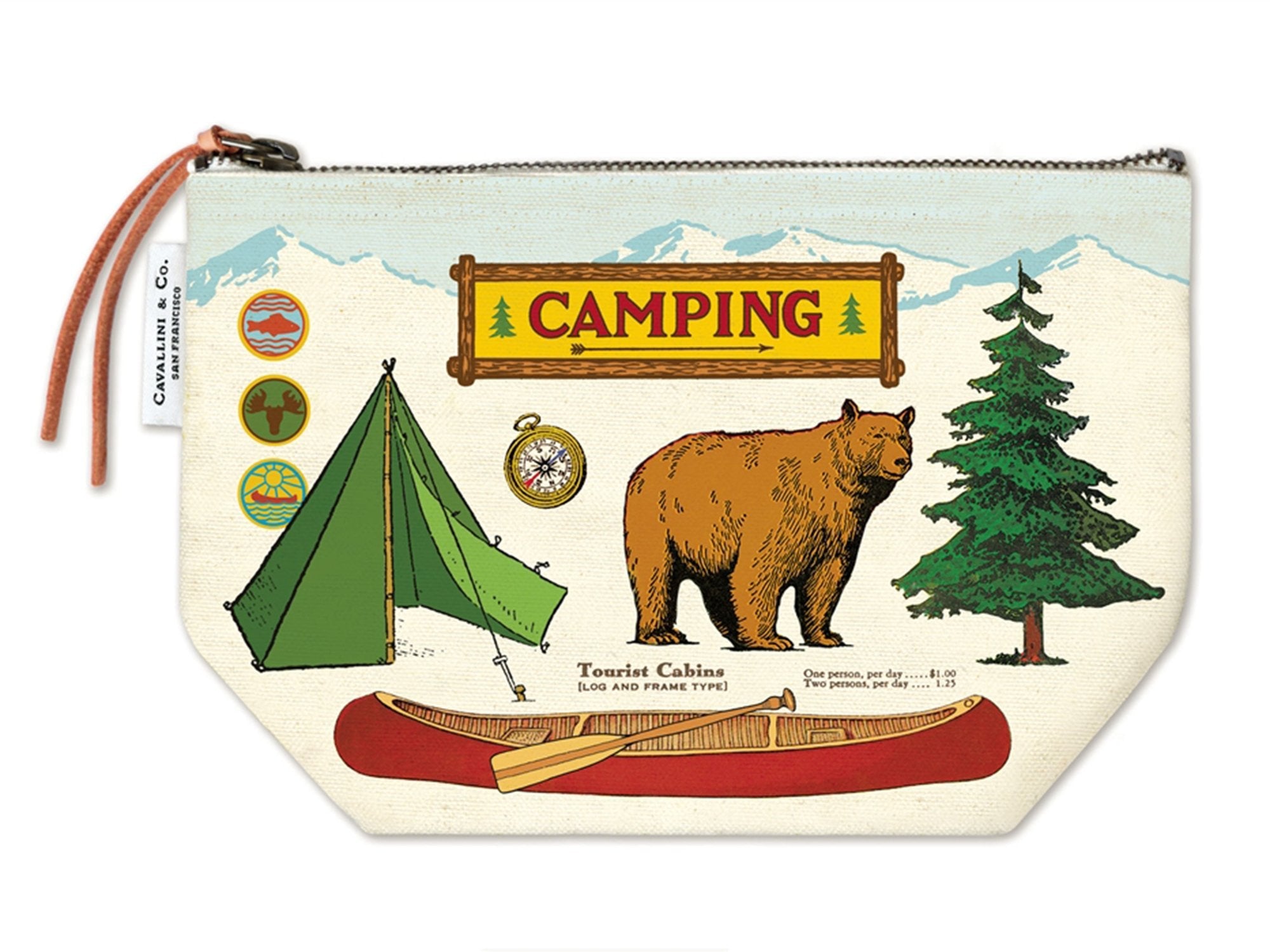 Cavallini Vintage Zipper Pouch - Camping