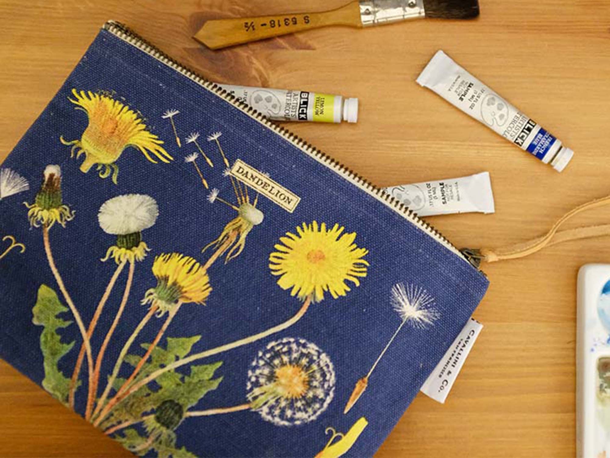 Cavallini Vintage Zipper Pouch - Dandelion