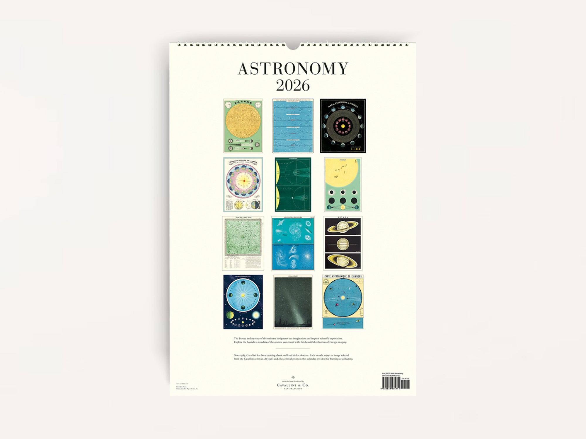 Cavallini 2026 WALL Calendar - Astronomy