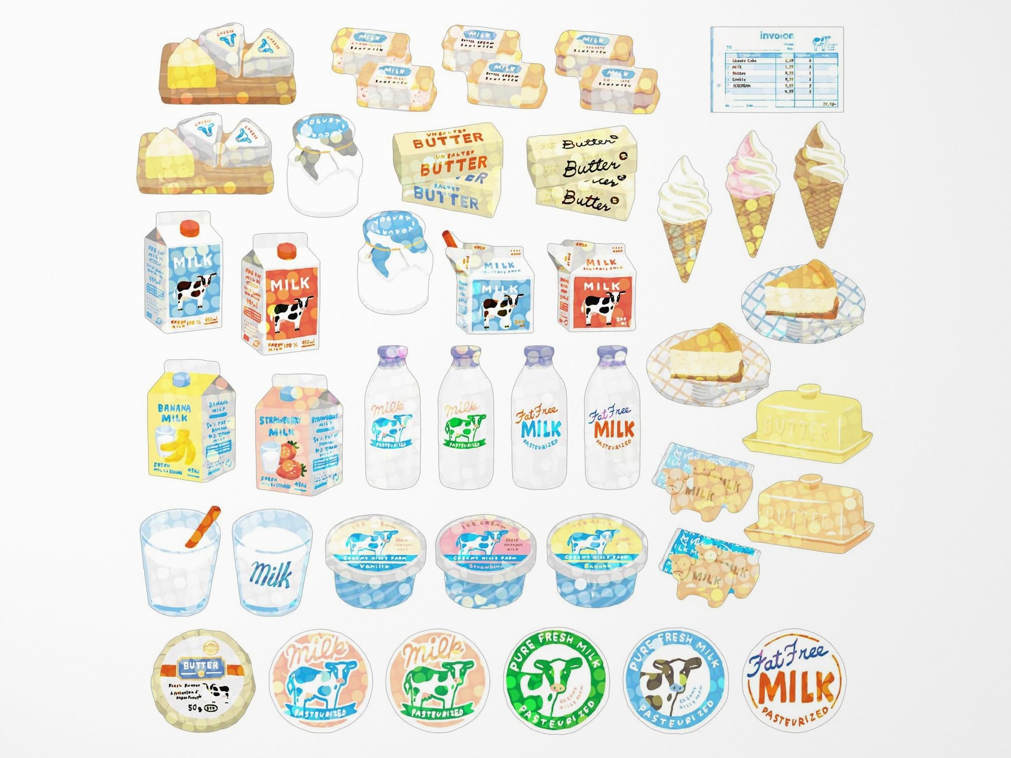 Dairy Farm Supply Mini Crate Stickers