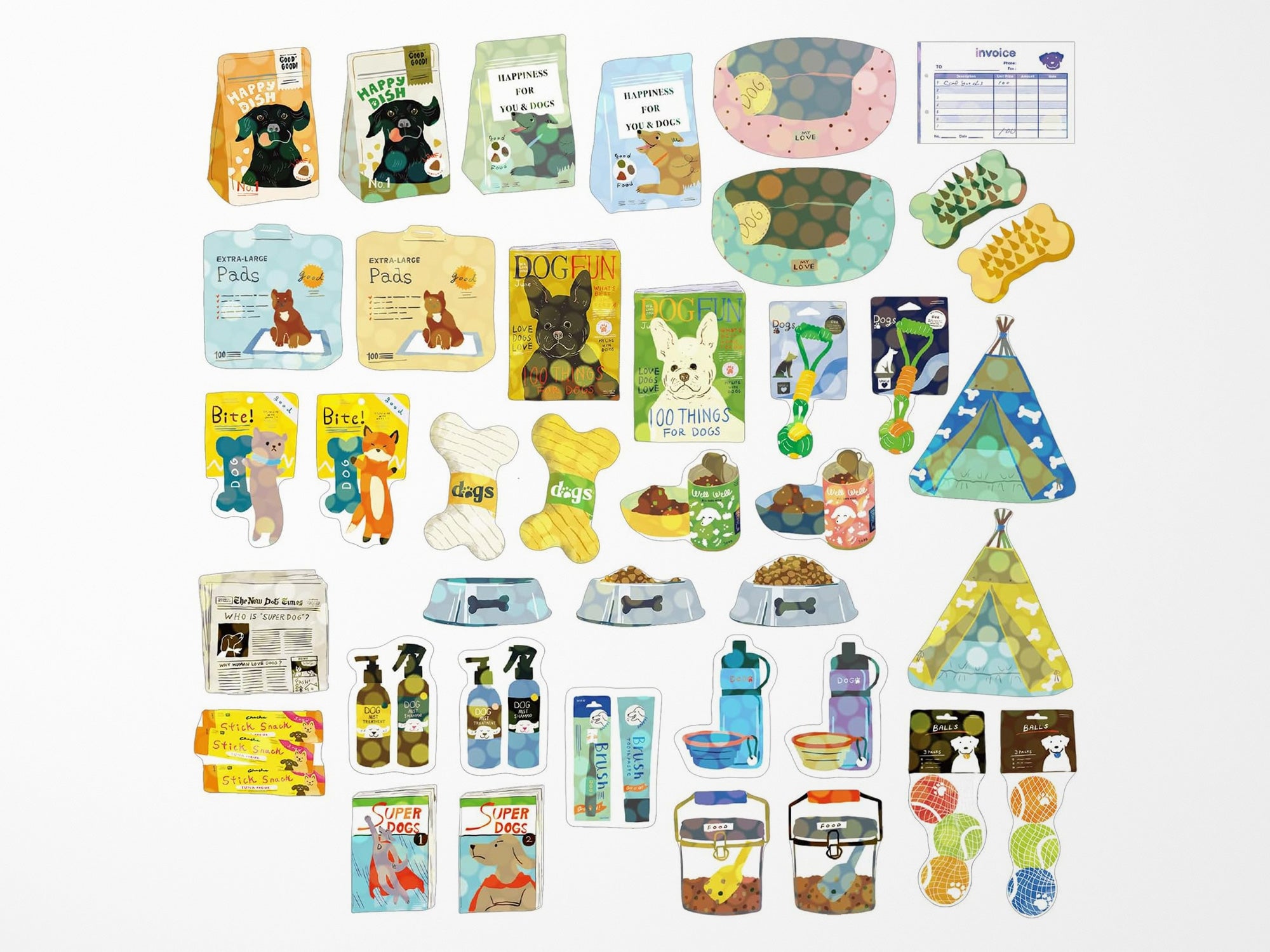Dog Supply Mini Crate Stickers
