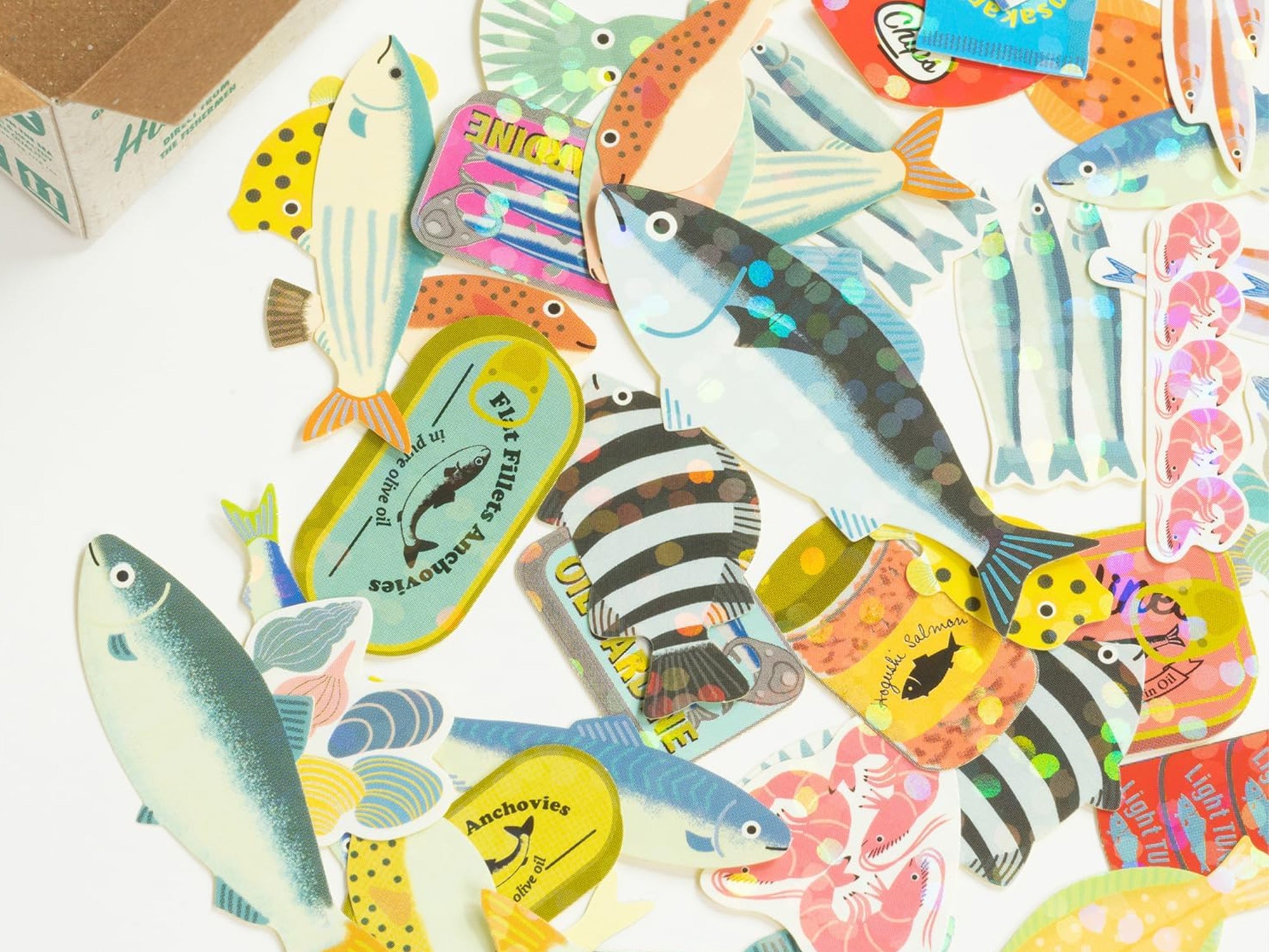 Fish & Seafood Mini Crate Stickers