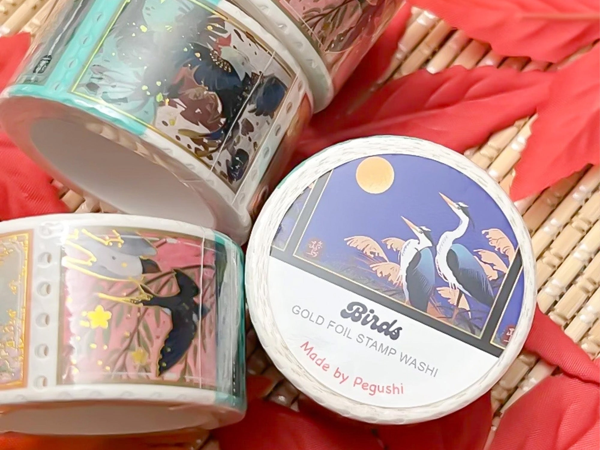 Gold Foil Bird Stamp Washi Tape