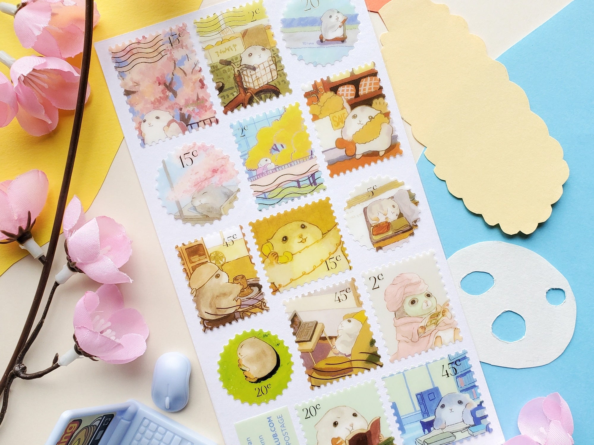 Hammy Life Stamps Sticker Sheet