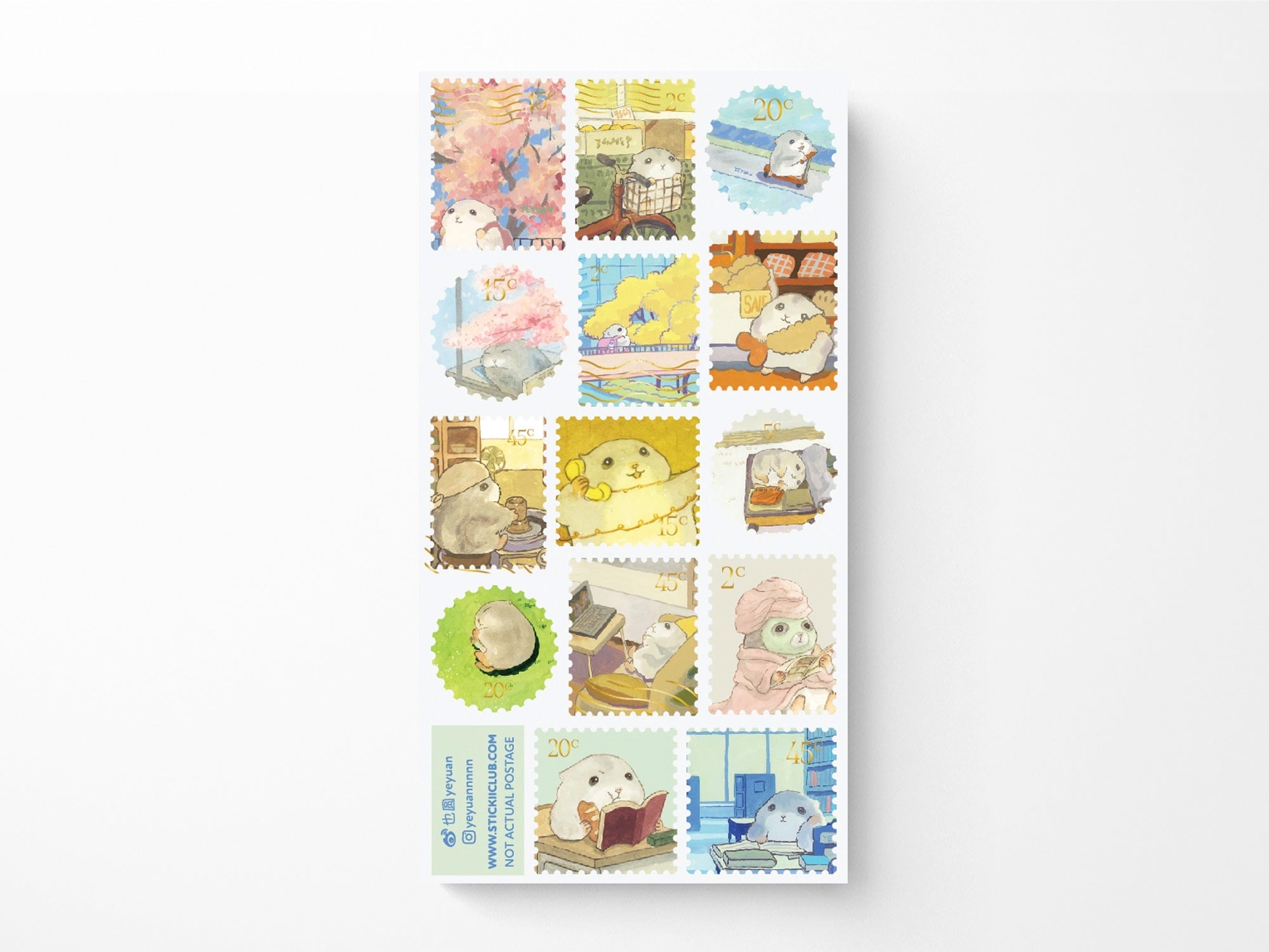 Hammy Life Stamps Sticker Sheet