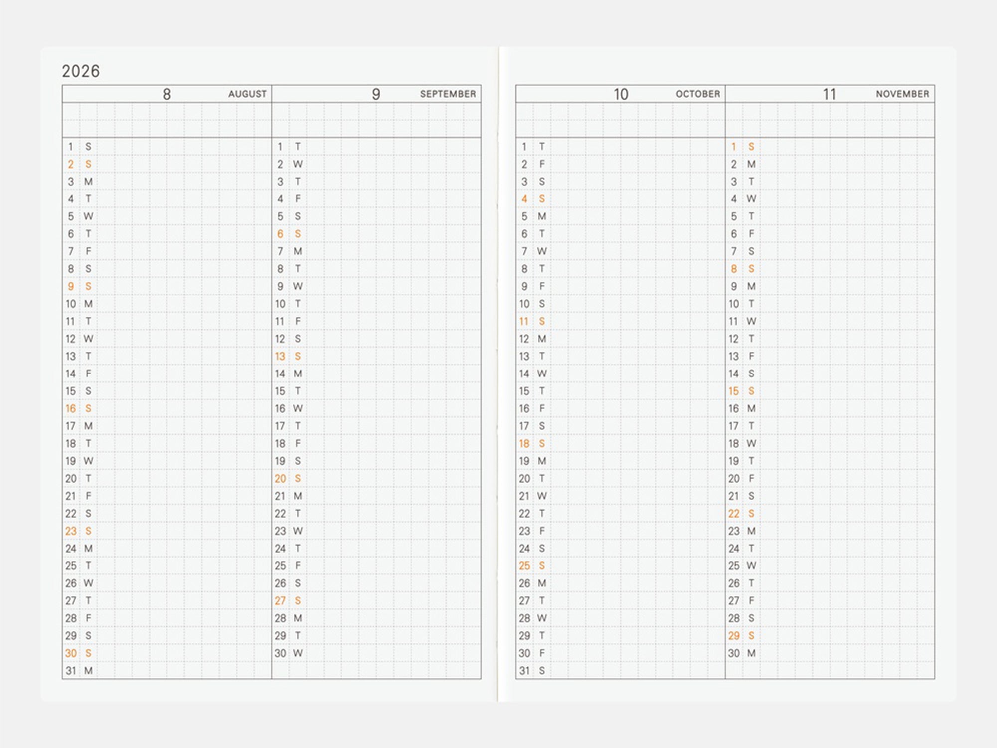 Hobonichi Techo 2026 Planner Book A6 - ENGLISH